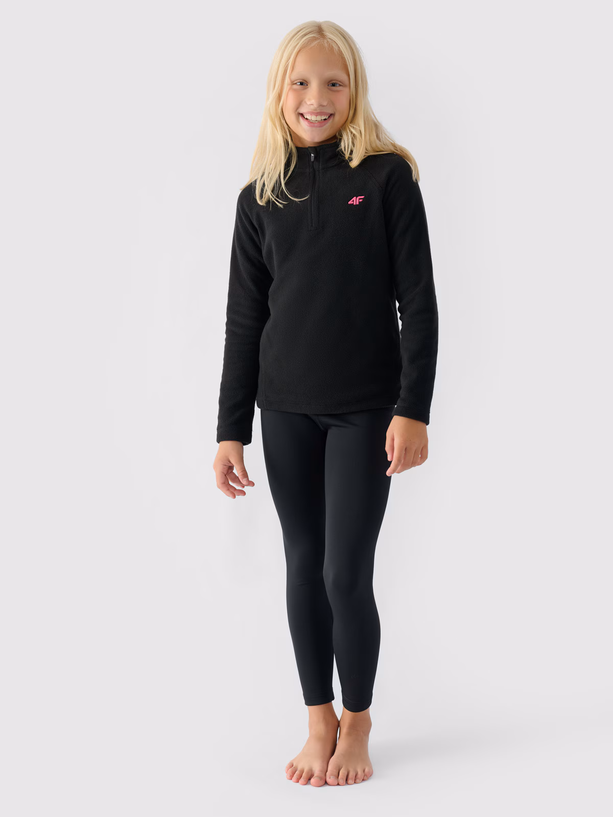 Bielizna termiczna polarowa (góra) dziewczęca - czarna