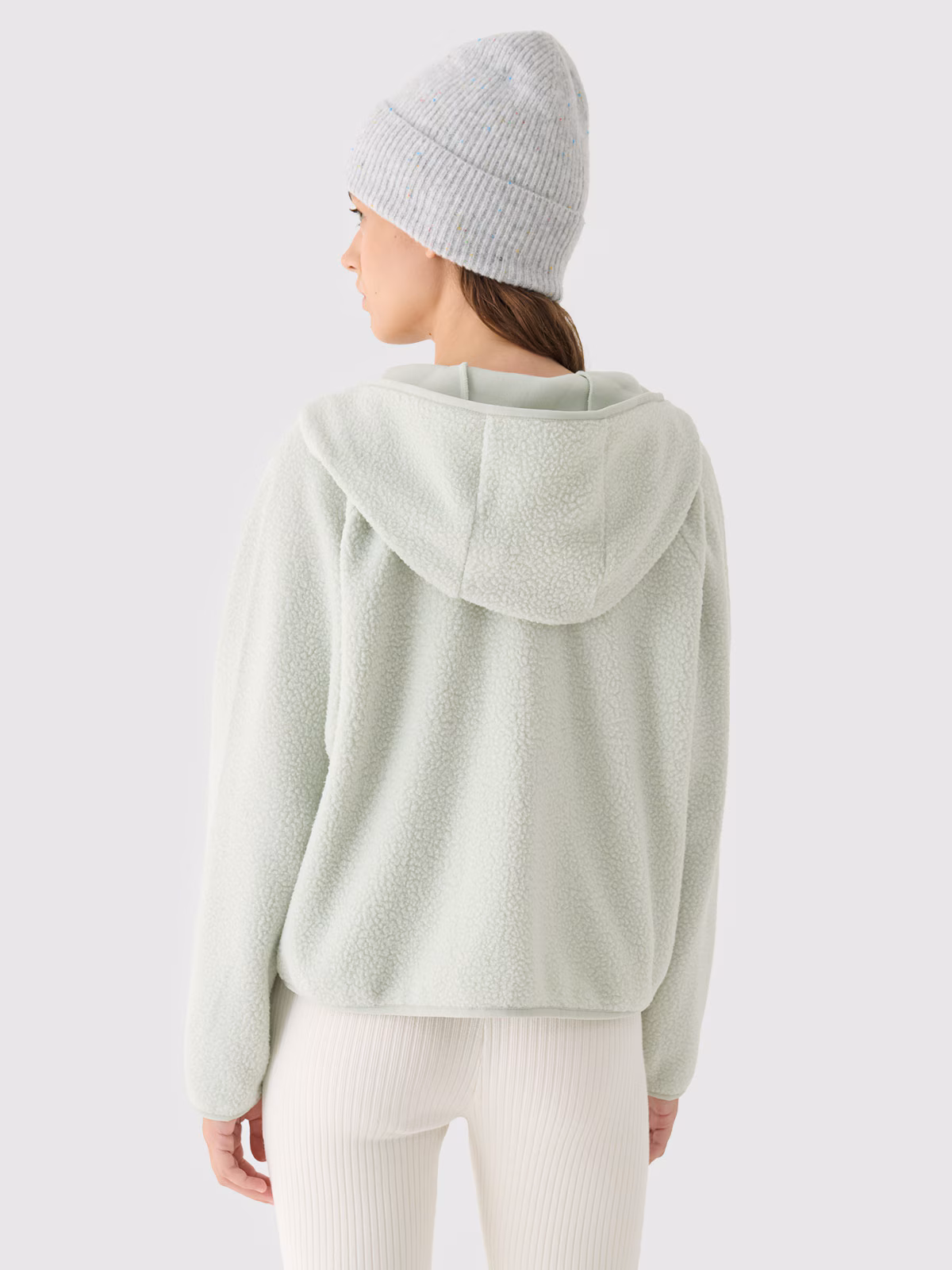 Polar sherpa z kapturem damski - czarny