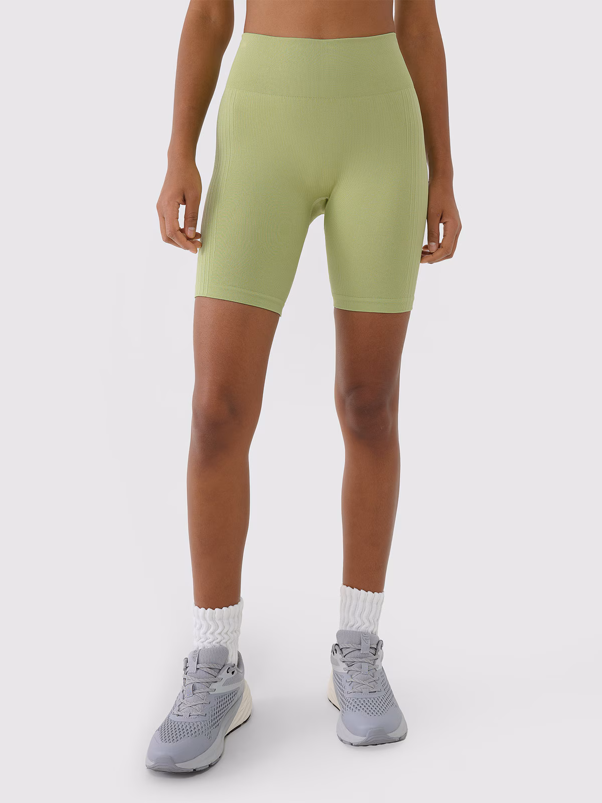 Legginsy kolarki bezszwowe treningowe damskie - zielone