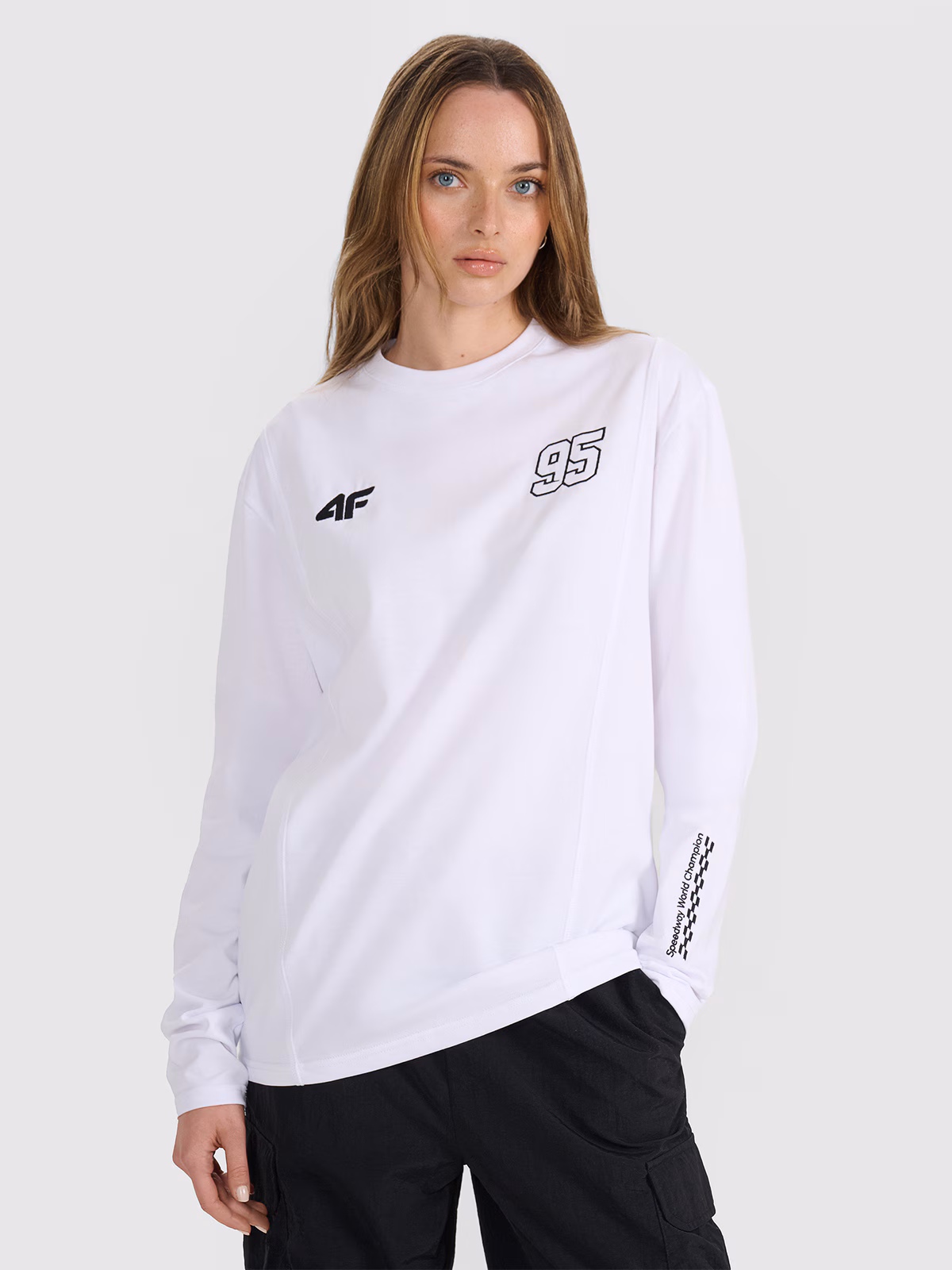 Longsleeve regular męski 4F x Bartosz Zmarzlik - biały