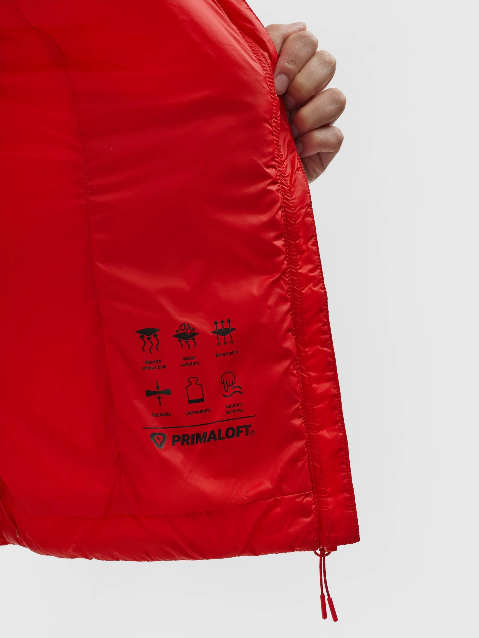 Kurtka puchowa Primaloft Black Eco damska - czerwona