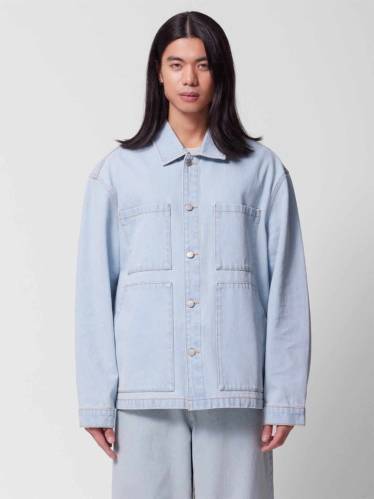 Kurtka jeansowa męska Outhorn - niebieska