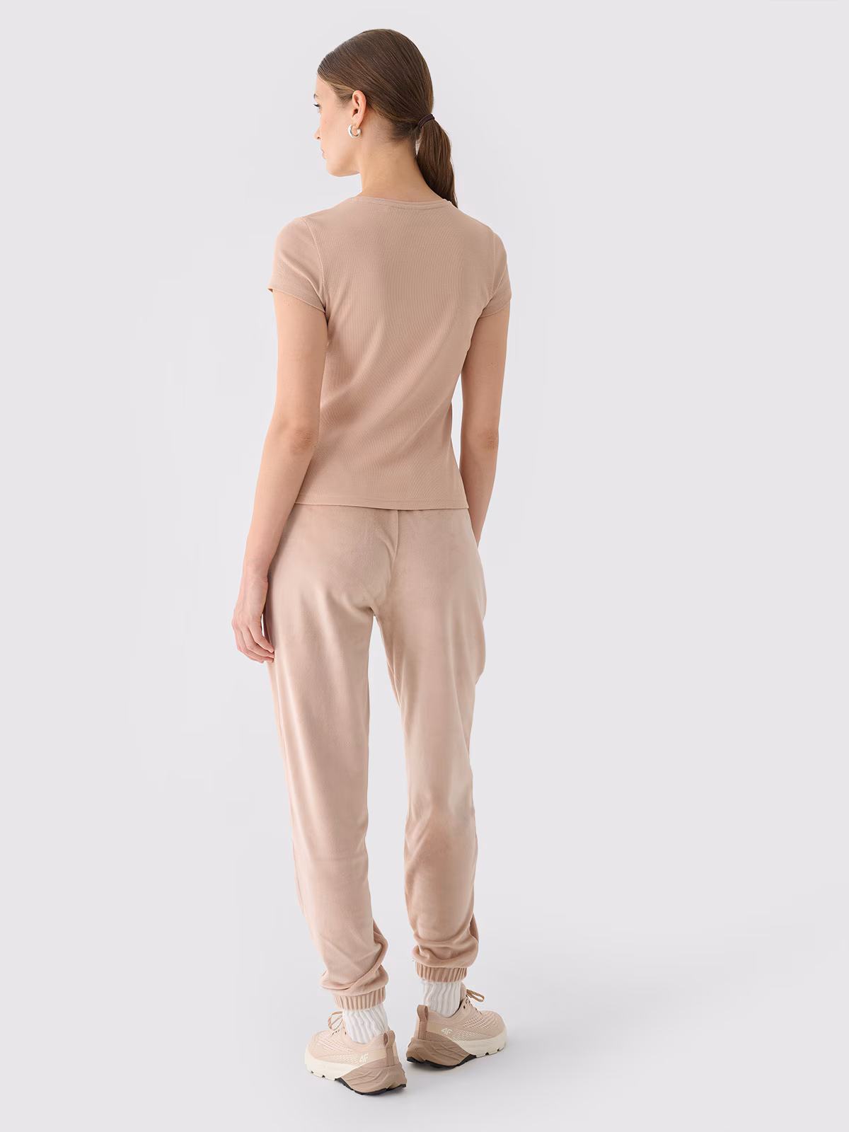 Spodnie dresowe z weluru damskie - granatowe