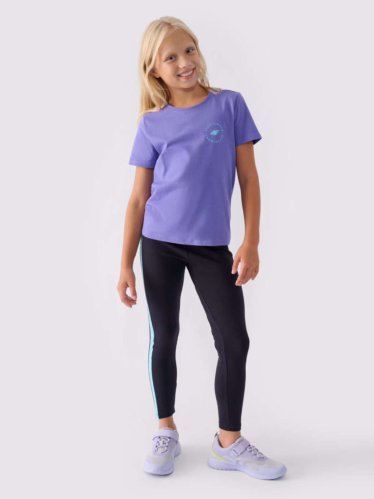 Legginsy dzianinowe dziewczęce - czarne