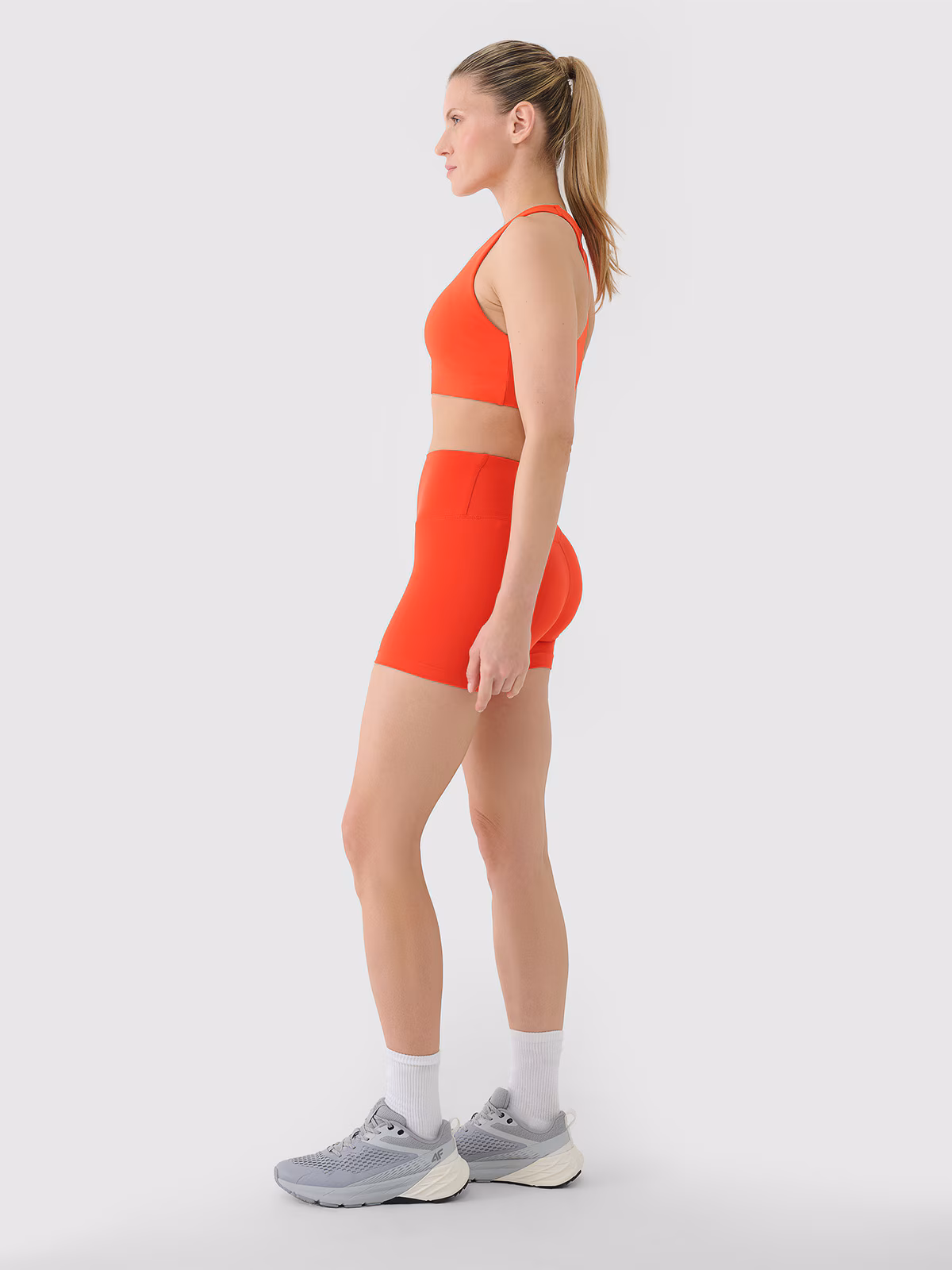 Legginsy krótkie treningowe damskie - czerwone