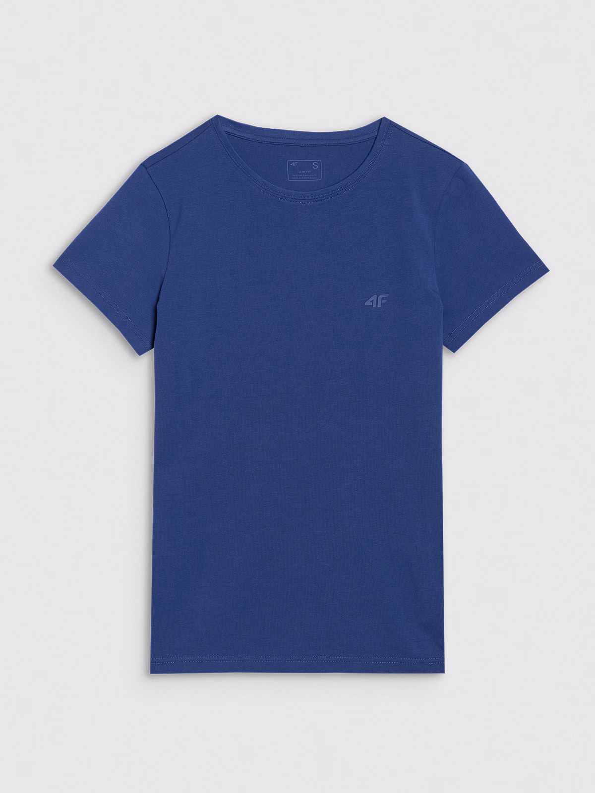 T-shirt slim gładki damski - różowy