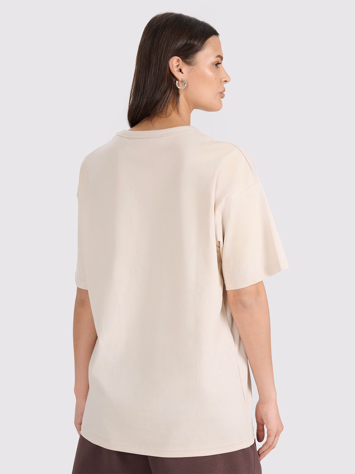 T-shirt oversize gładki uniseks - szary