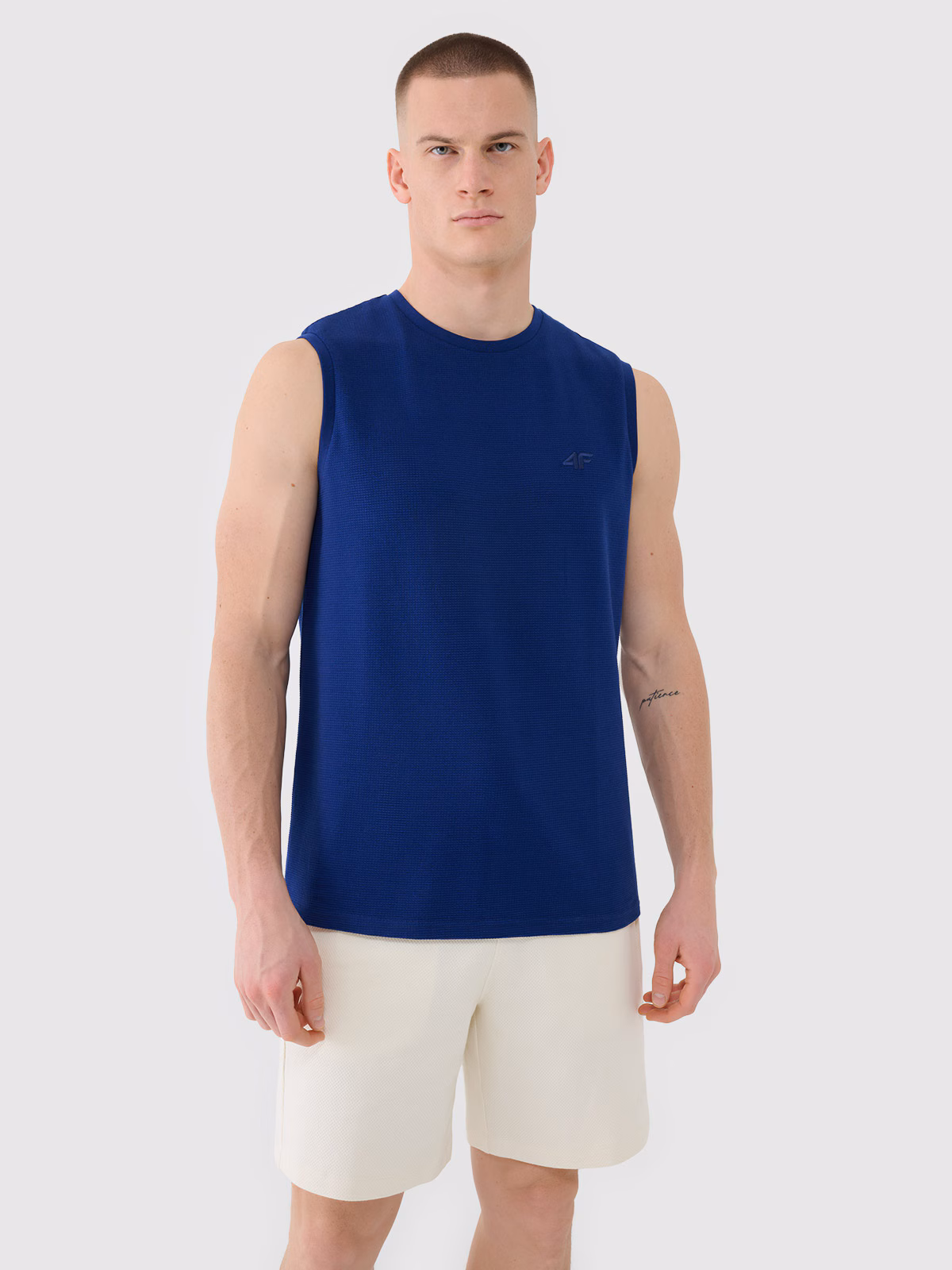 Tank top regular gładki męski - zielony
