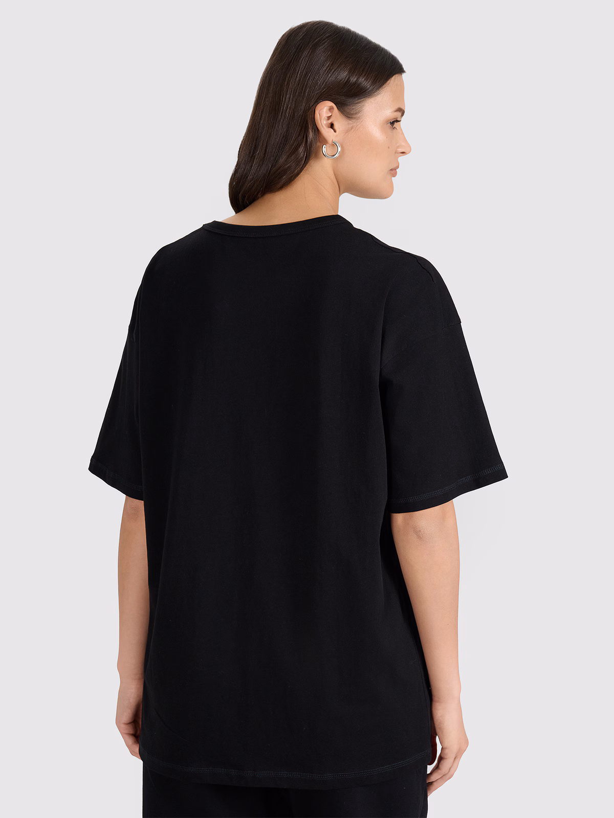 T-shirt oversize gładki uniseks - szary