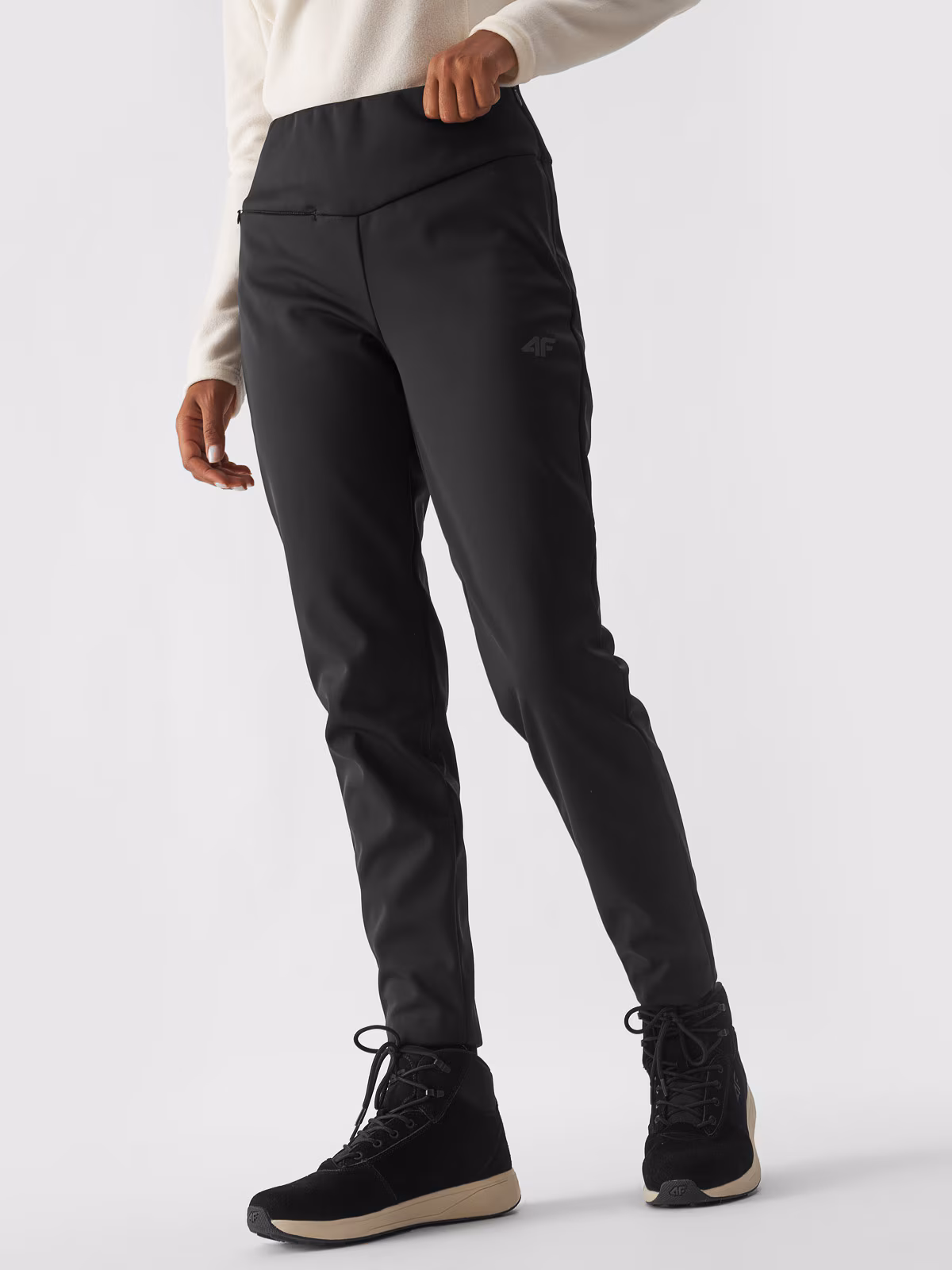 Spodnie narciarskie softshellowe membrana 10000 damskie - czarne