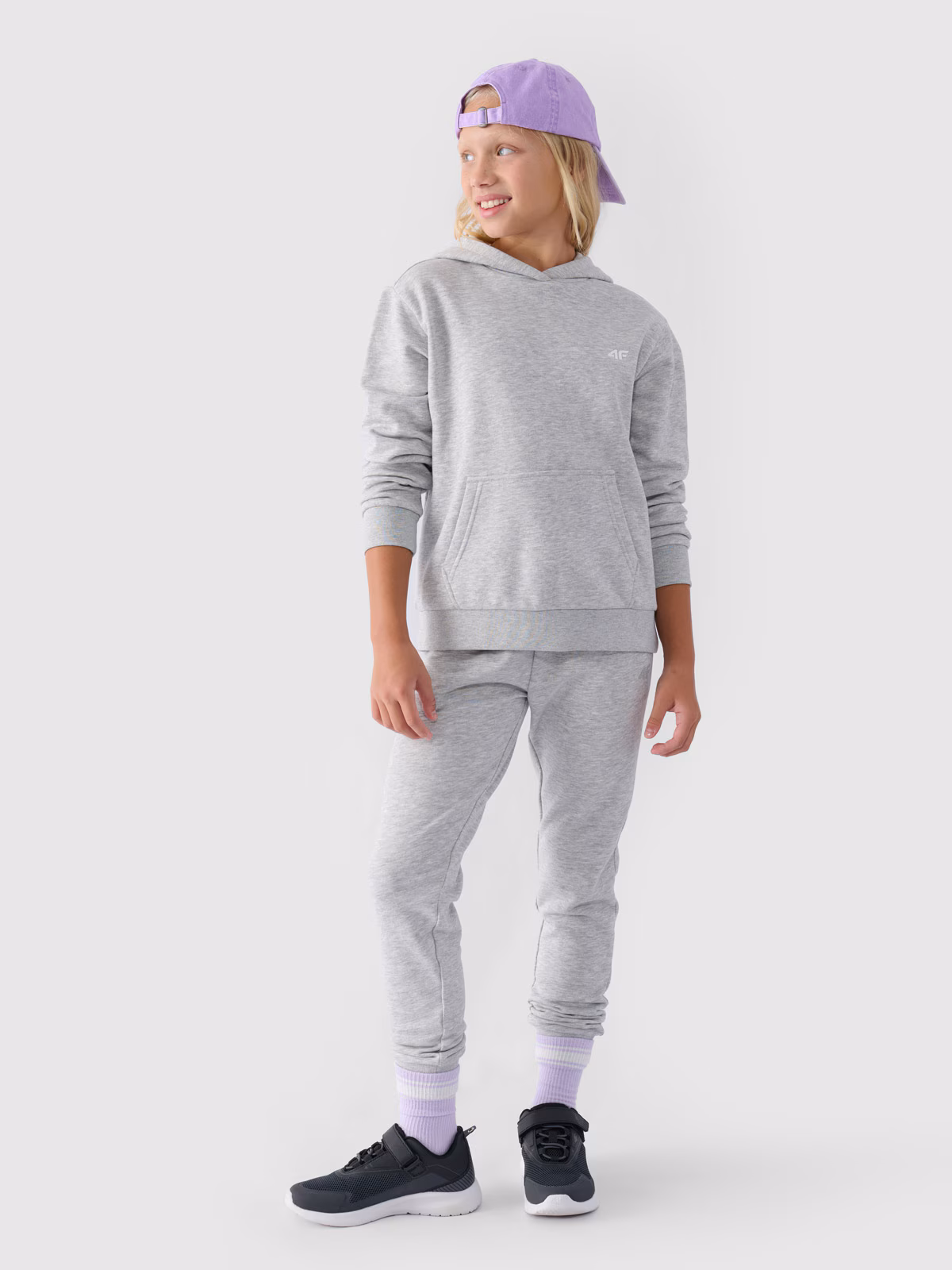 Spodnie dresowe joggery dziewczęce - szare