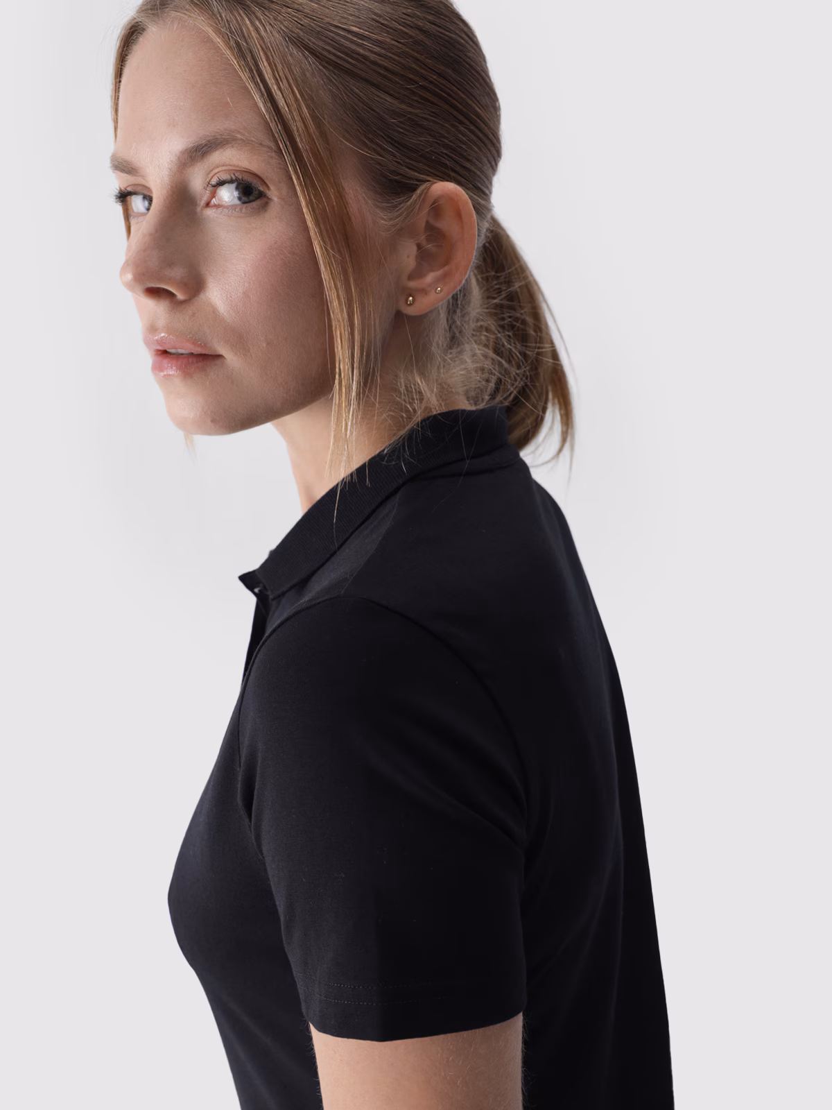 Koszulka polo slim damska - różowa