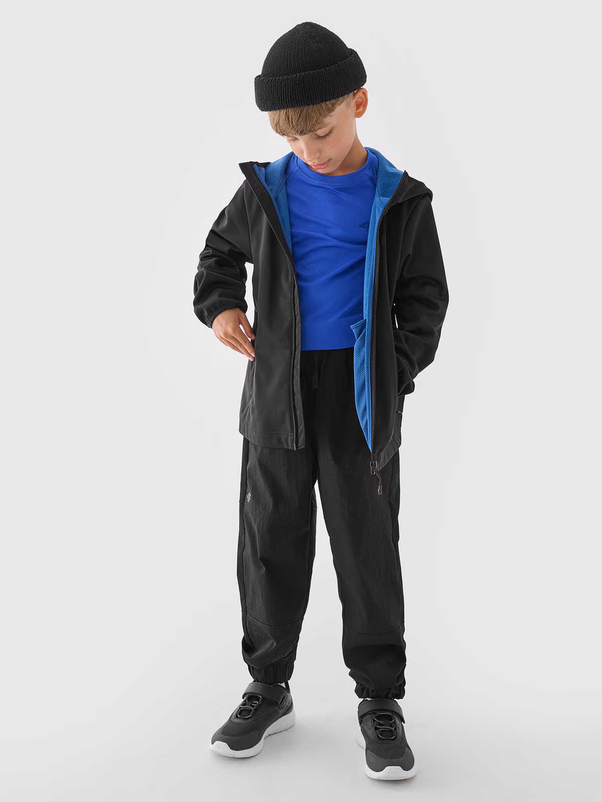 Kurtka softshell wiatroodporna membrana NeoDry 5000 chłopięca - niebieska