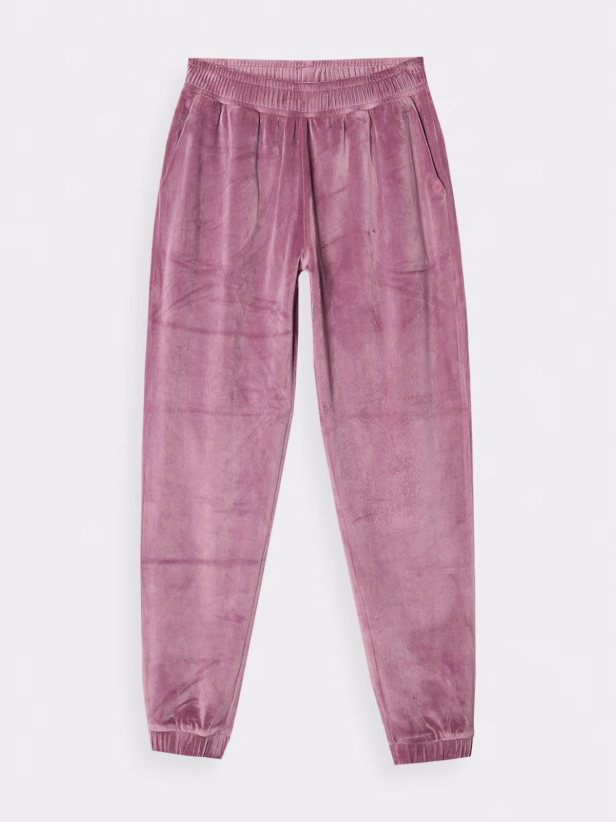 Spodnie dresowe z weluru damskie - granatowe