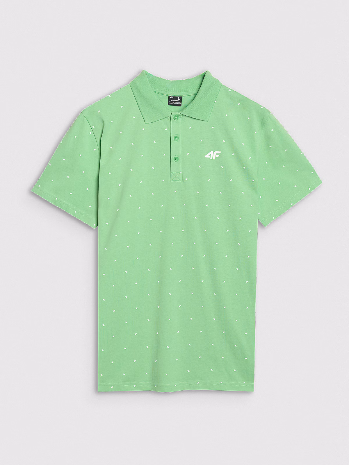 Koszulka polo regular z nadrukiem męska - biała