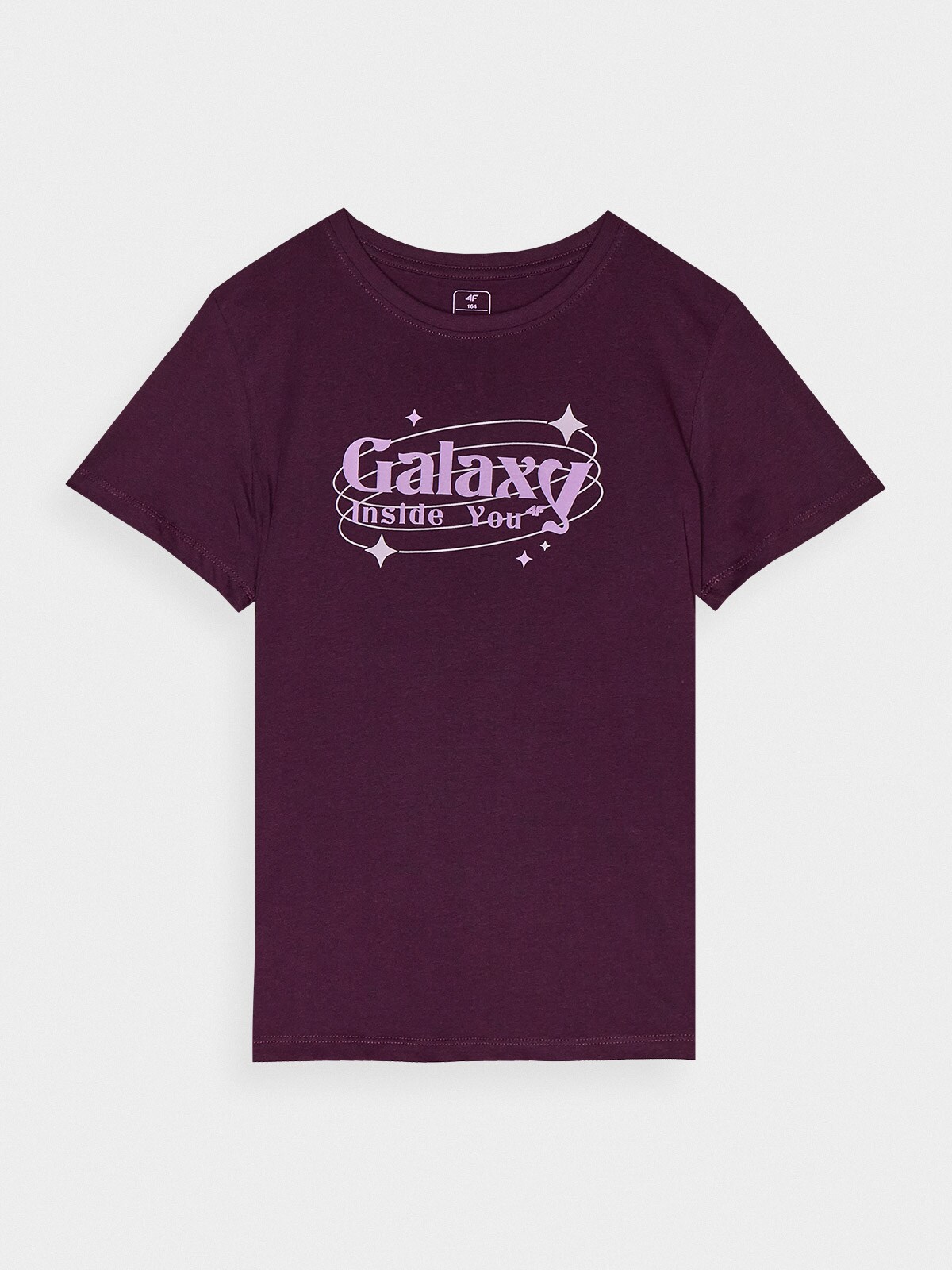 T-shirt z nadrukiem dziewczęcy - ciemny fiolet