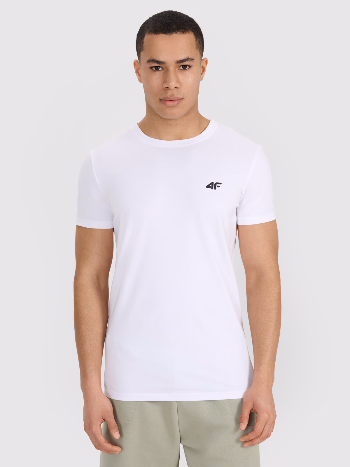 T-shirt slim gładki męski (2-pack) - czarny