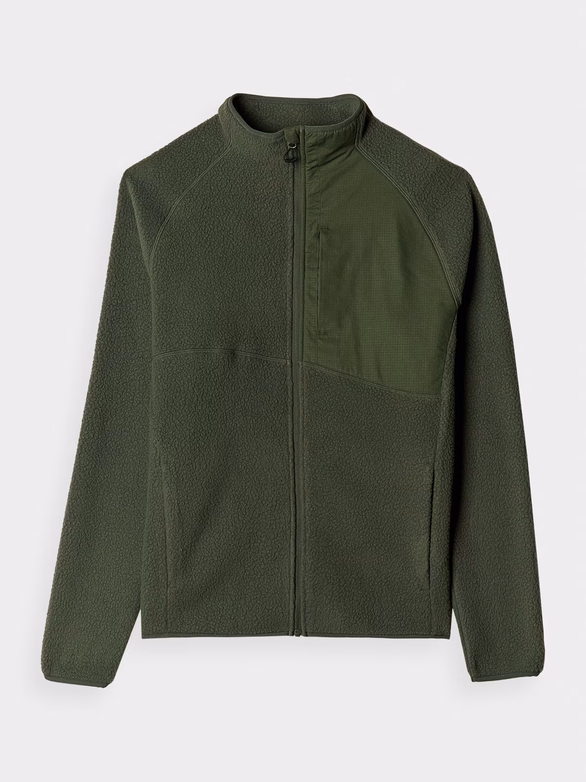 Polar sherpa ze stójką męski - oliwkowy/khaki