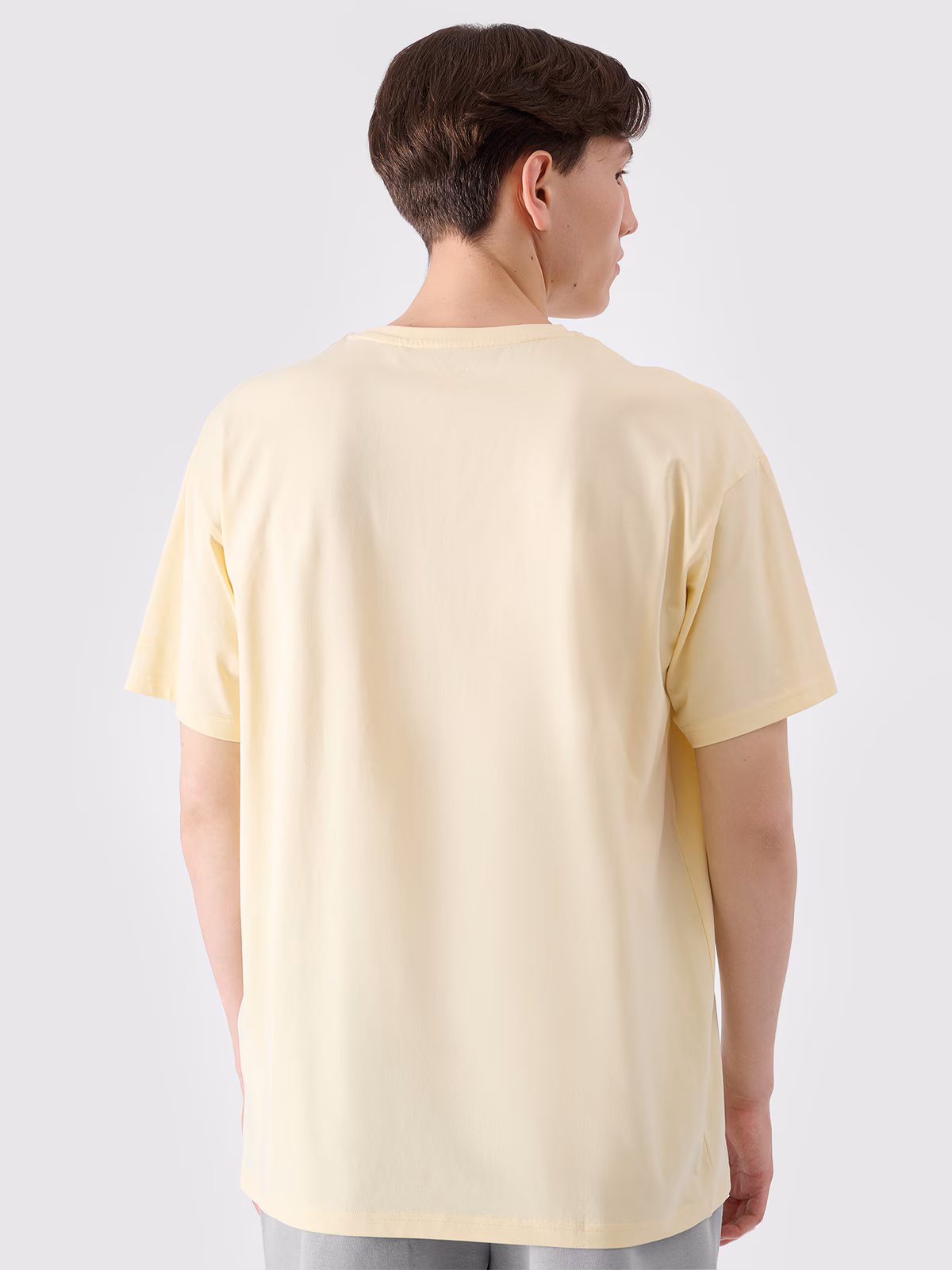 T-shirt oversize z nadrukiem męski - biały