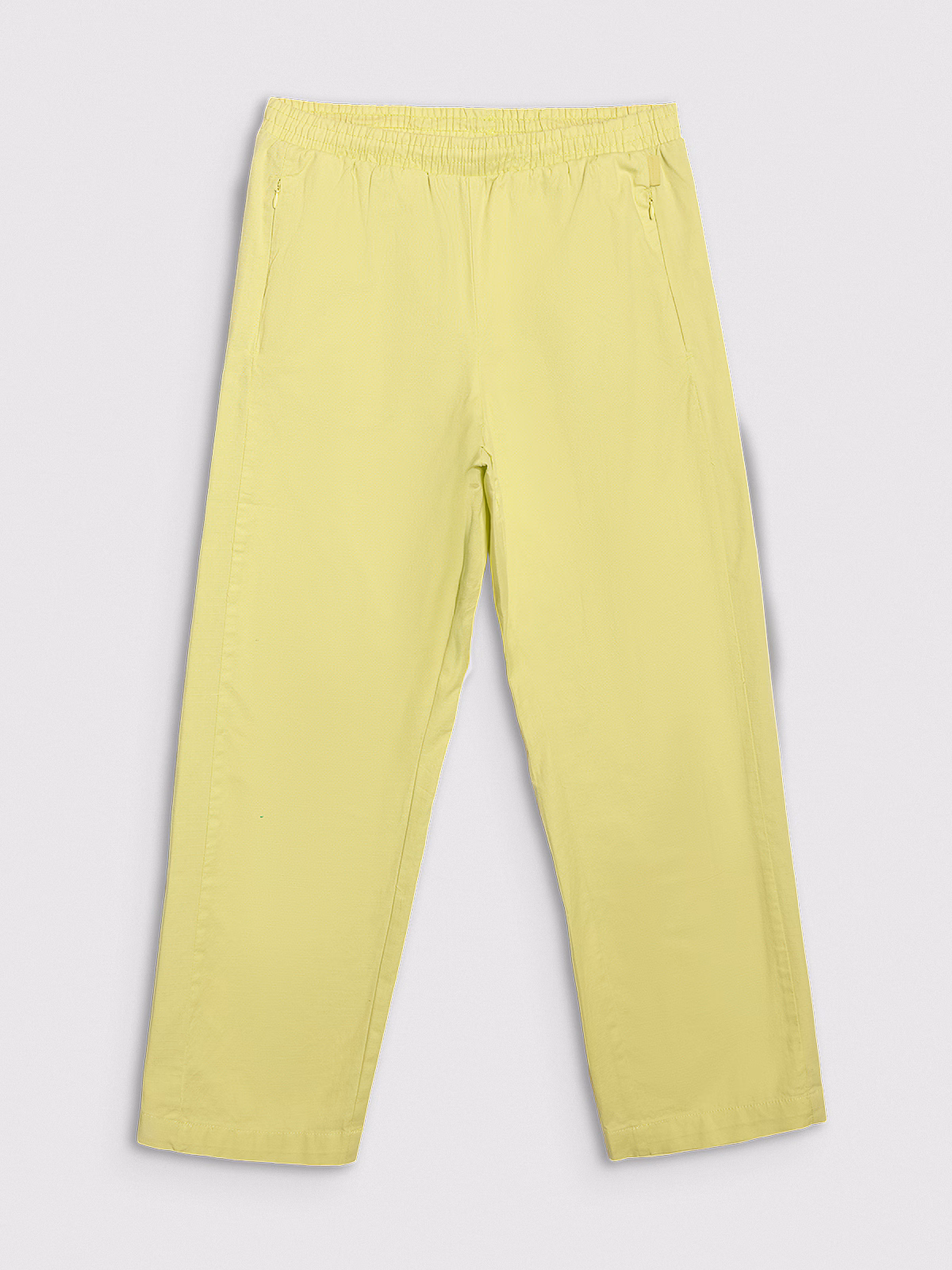 Spodnie casual damskie - żółte