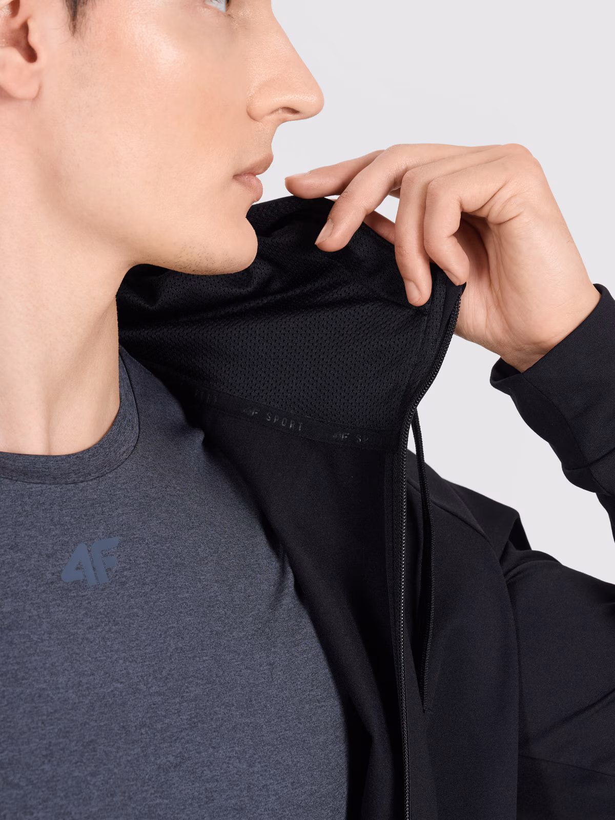 Bluza treningowa szybkoschnąca męska - czarna