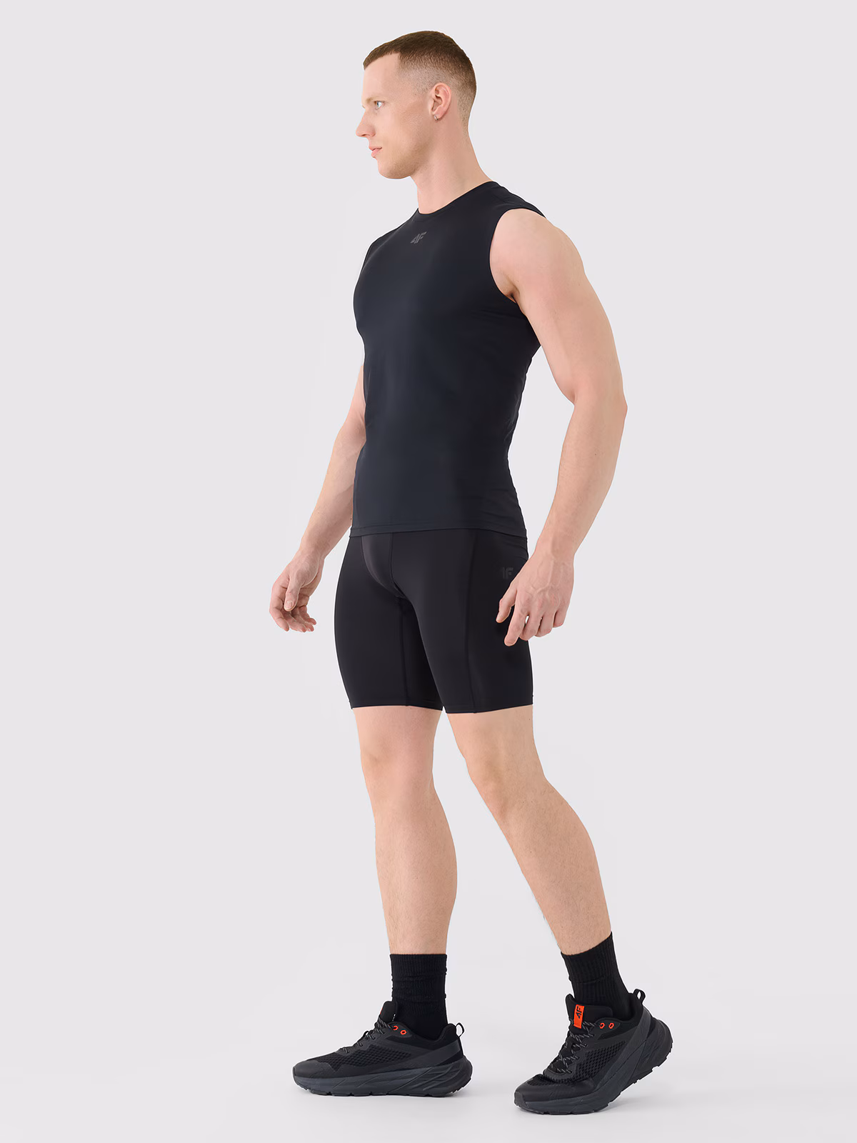 Spodenki treningowe slim szybkoschnące męskie - czarne