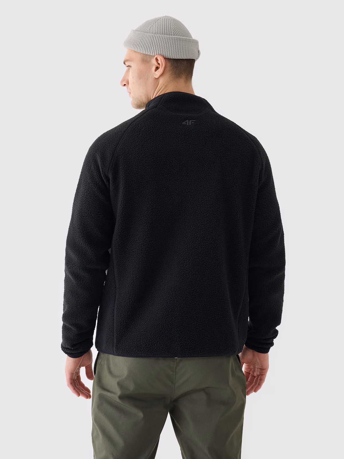 Polar sherpa ze stójką męski - oliwkowy/khaki