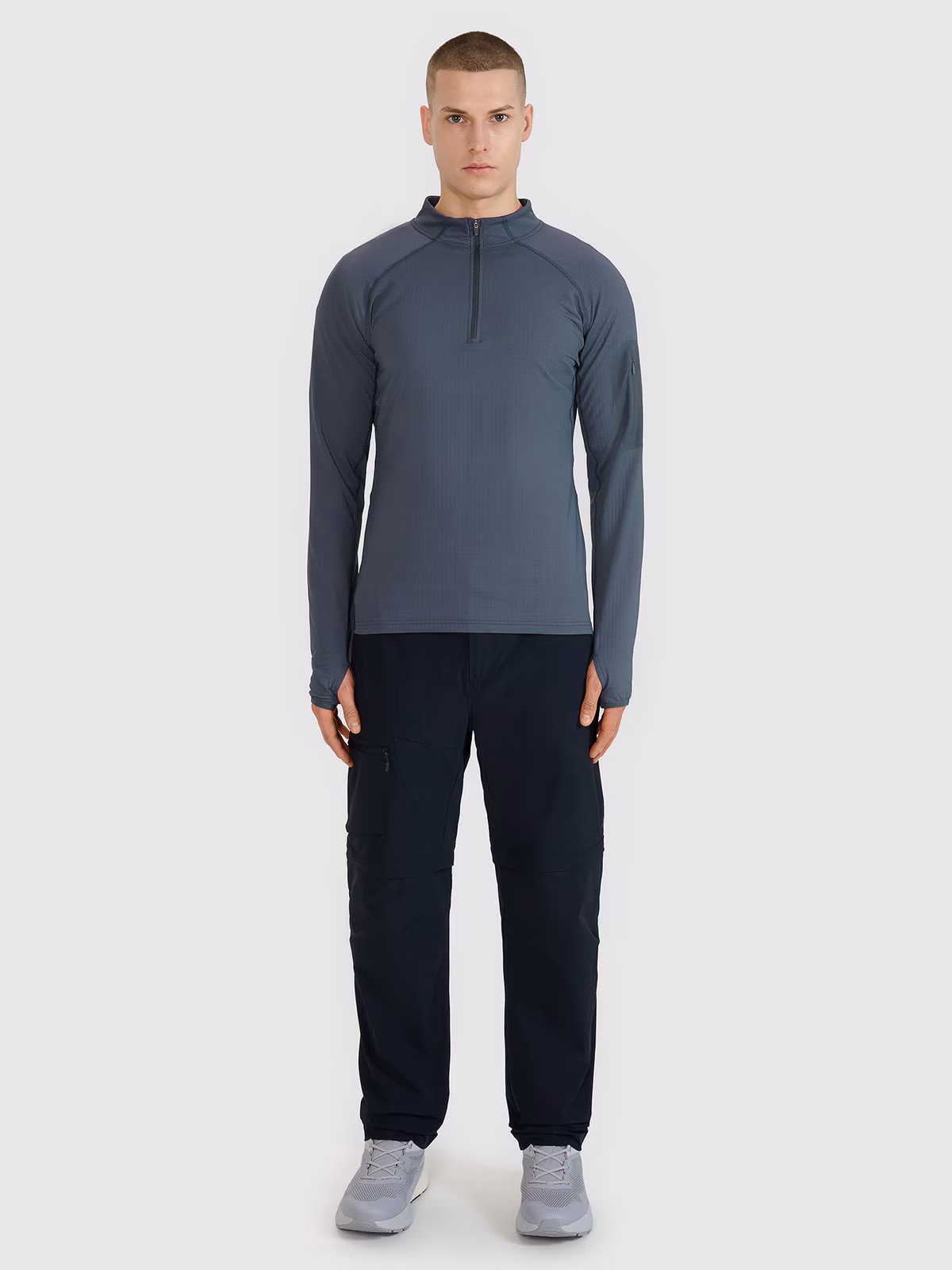 Bluza trekkingowa szybkoschnąca męska - szara