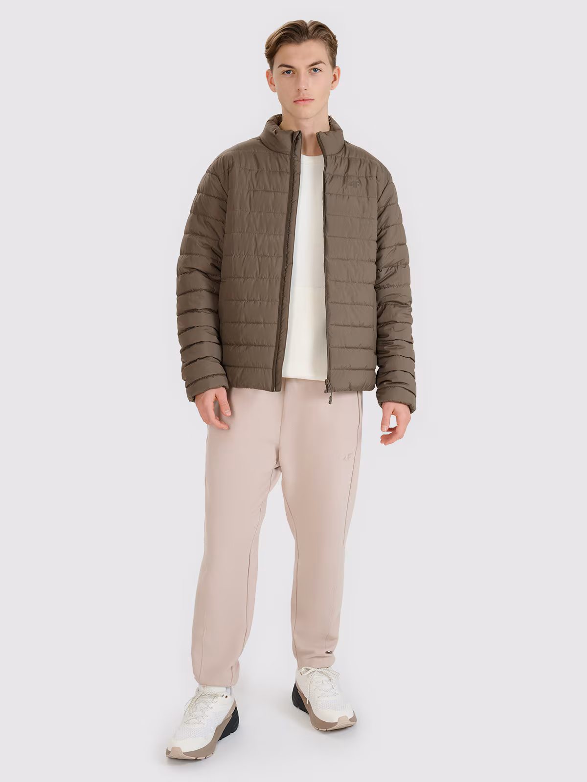 Kurtka puchowa z wypełnieniem syntetycznym męska - brązowa