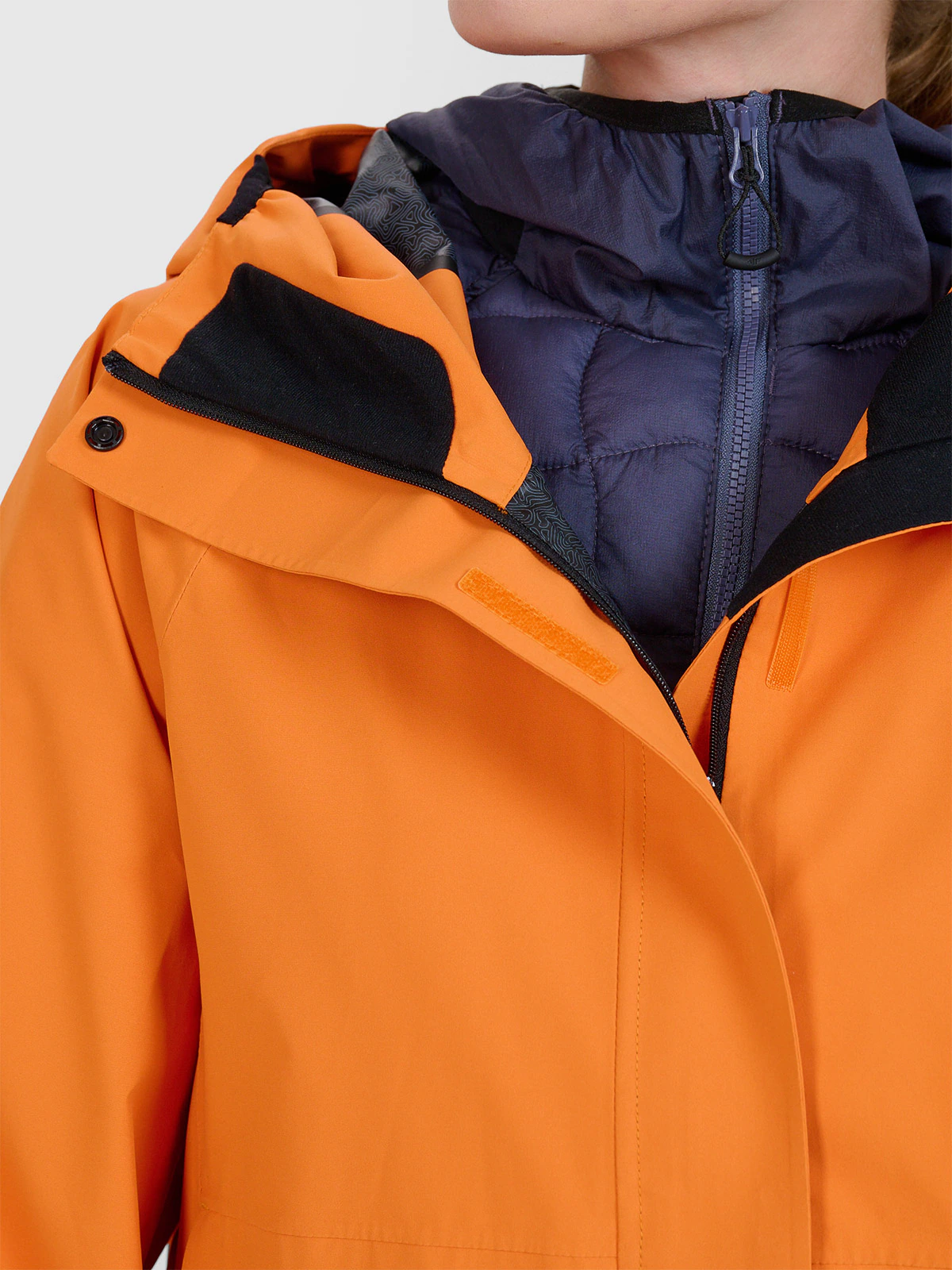 Kurtka trekkingowa membrana 15000 damska - pomarańczowa