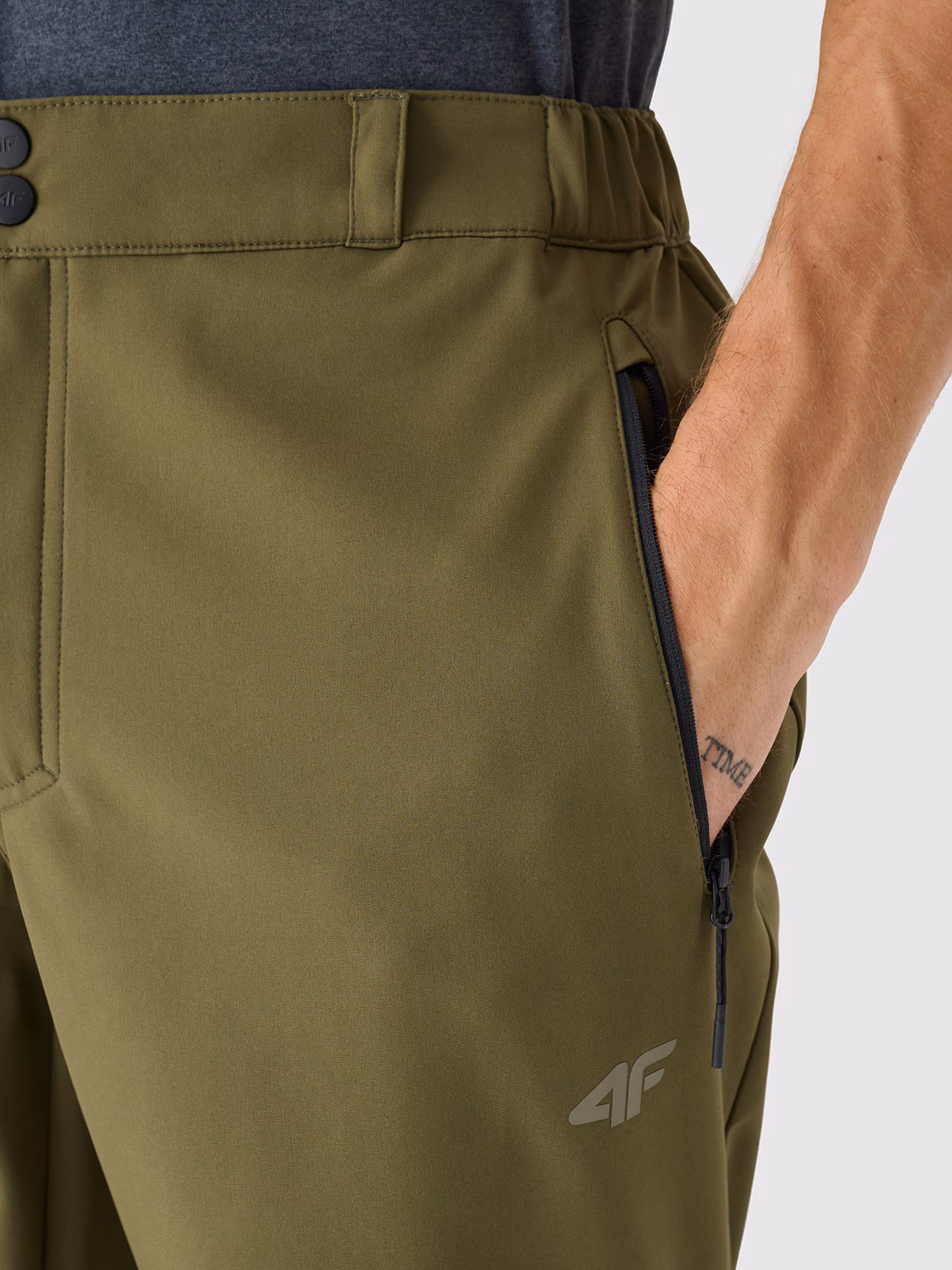 Spodnie softshellowe membrana 5000 męskie - khaki