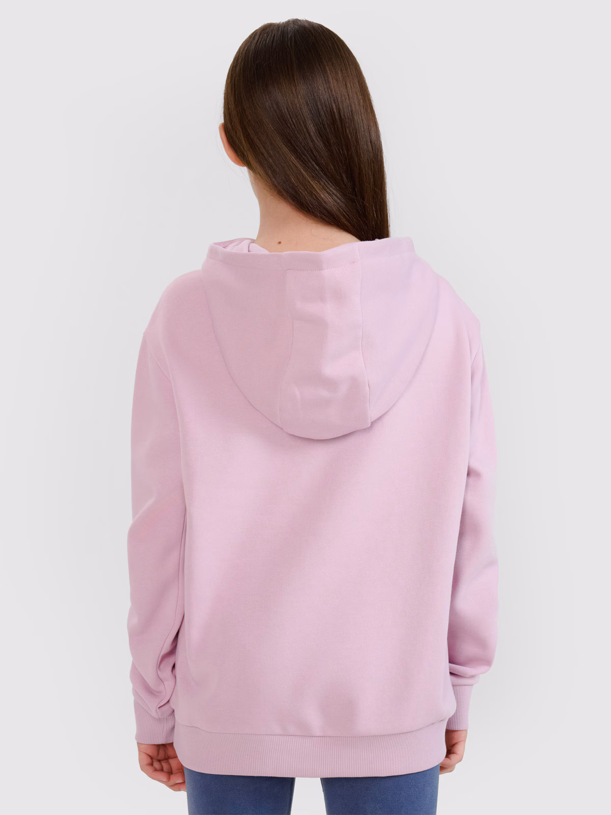 Bluza dresowa nierozpinana z kapturem dziewczęca - różowa