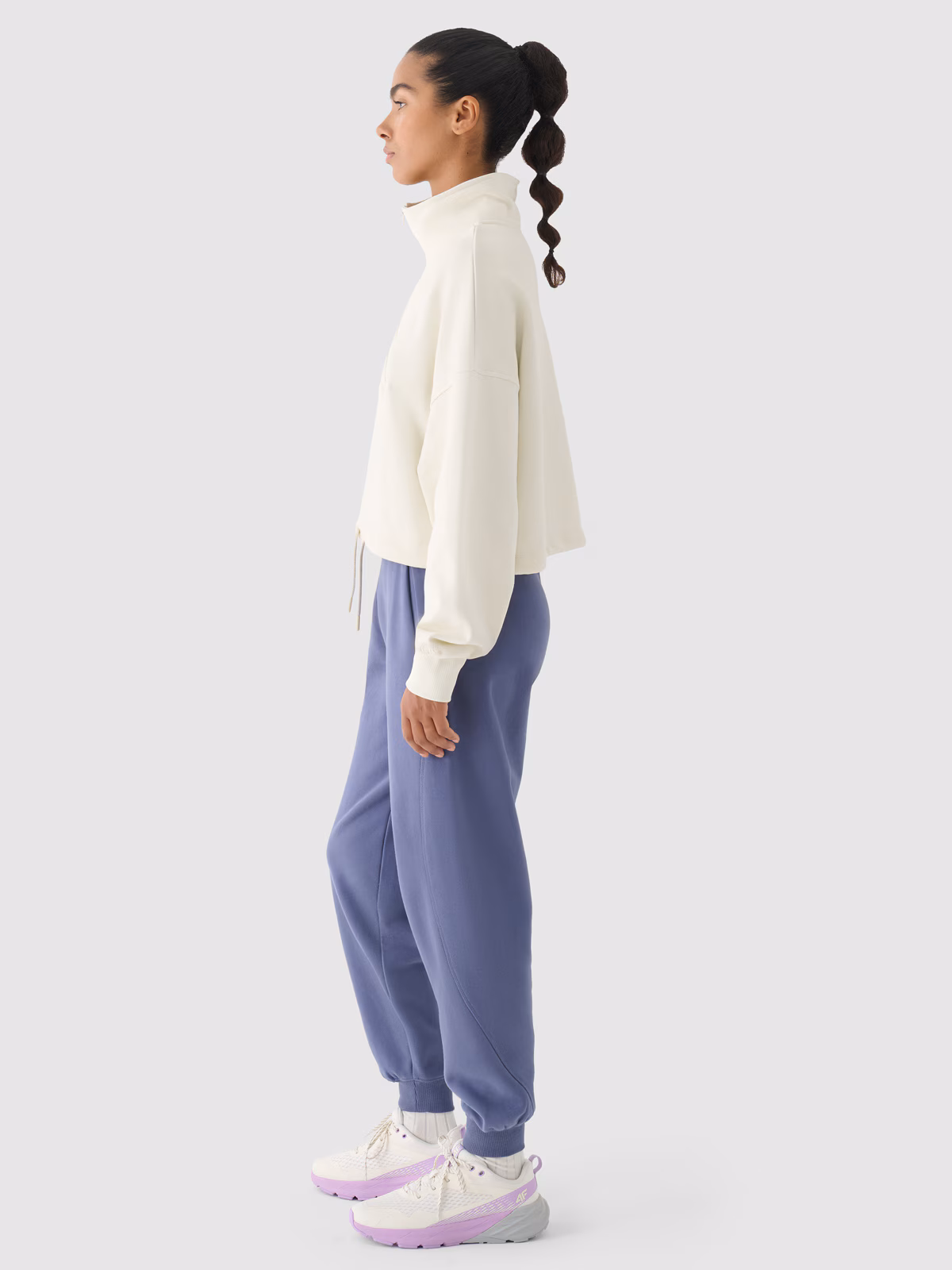 Bluza dresowa bez kaptura damska 4F x Anna Lewandowska - fioletowa