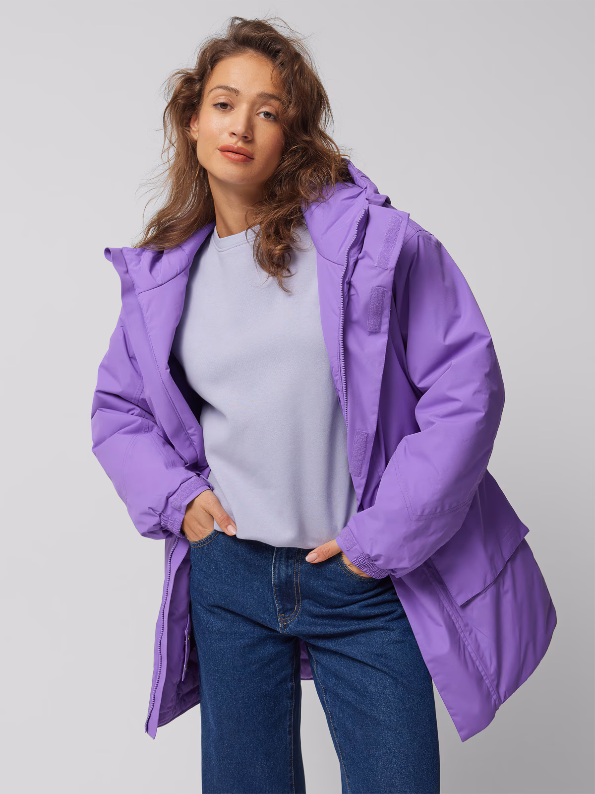 Kurtka snowboardowa z membraną 8000 uniseks Outhorn - fioletowa