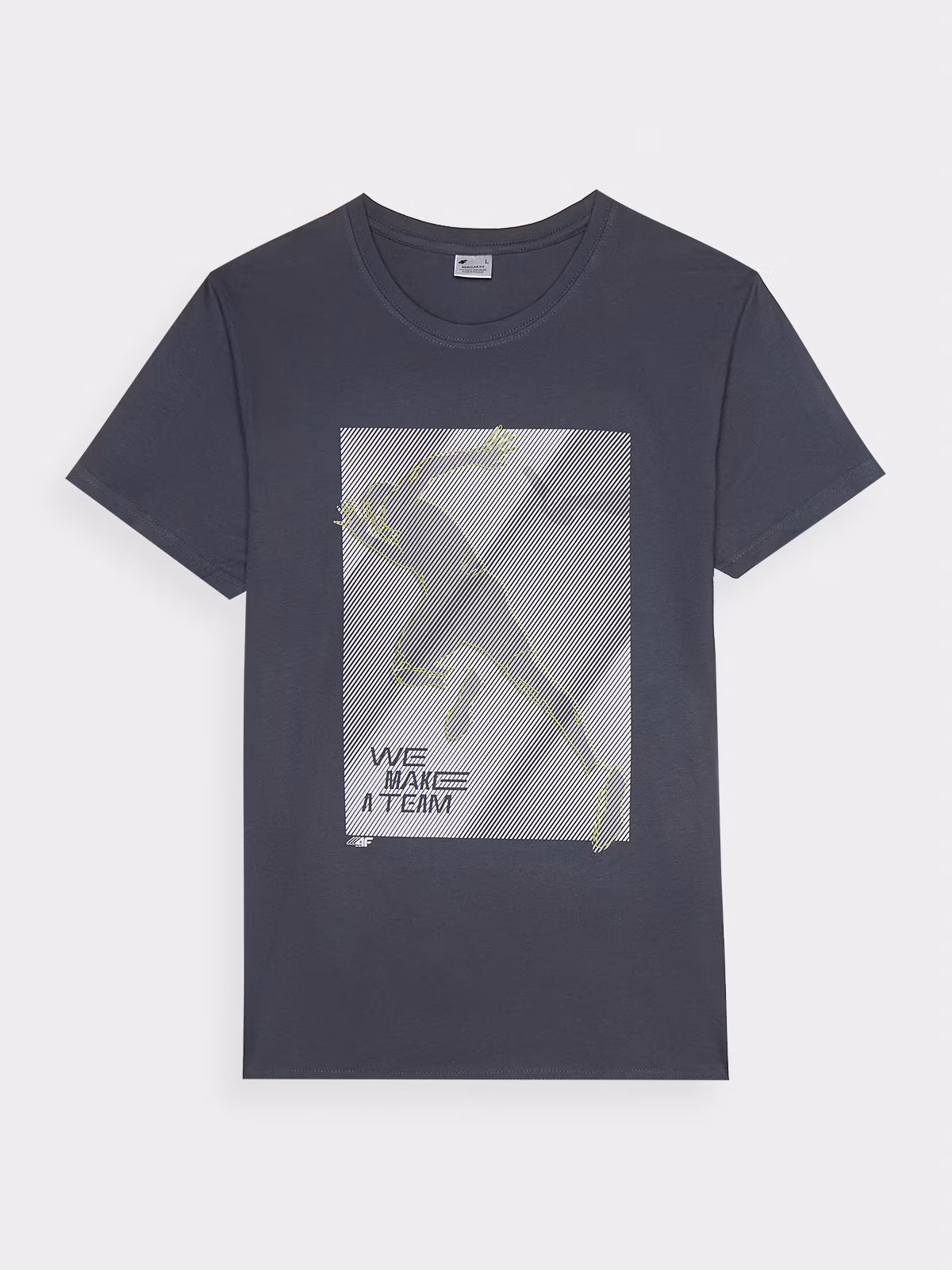 T-shirt z nadrukiem regular męski - szary