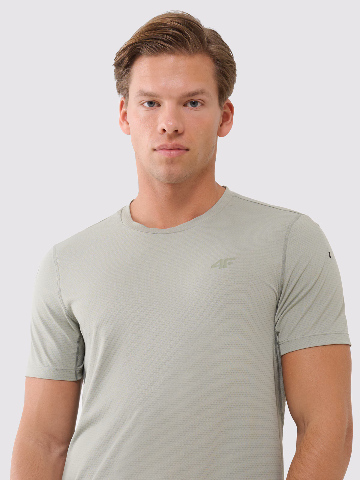 Koszulka treningowa regular szybkoschnąca męska - khaki