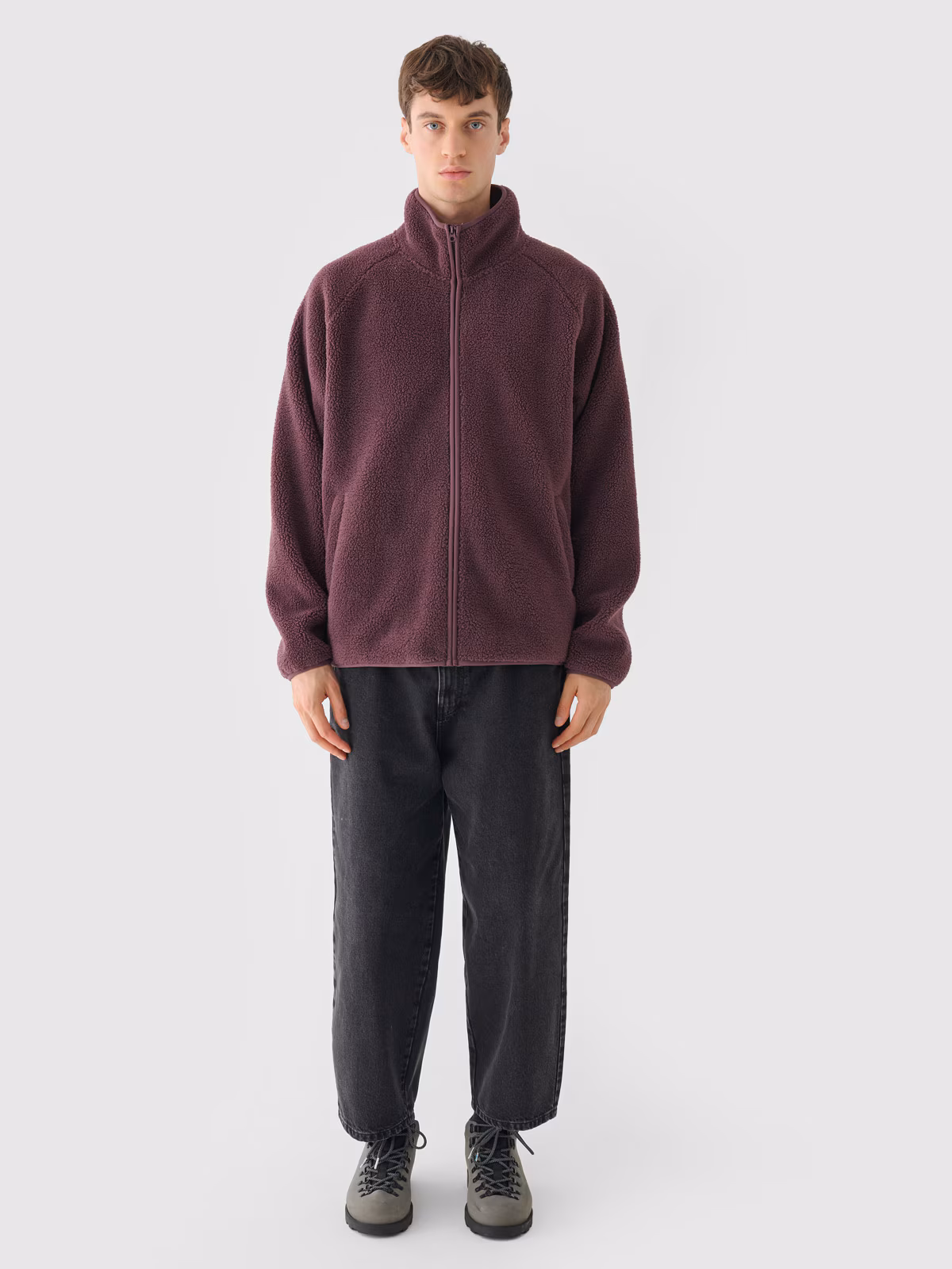 Polar sherpa rozpinany ze stójką męski Outhorn - czerwony