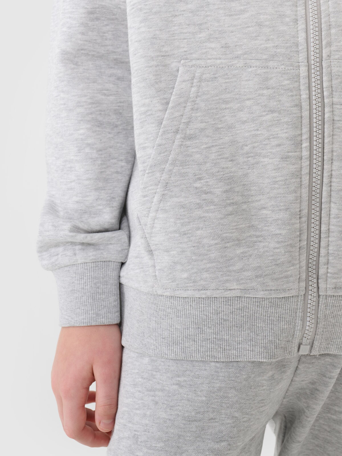 Bluza dresowa rozpinana z kapturem chłopięca - szara