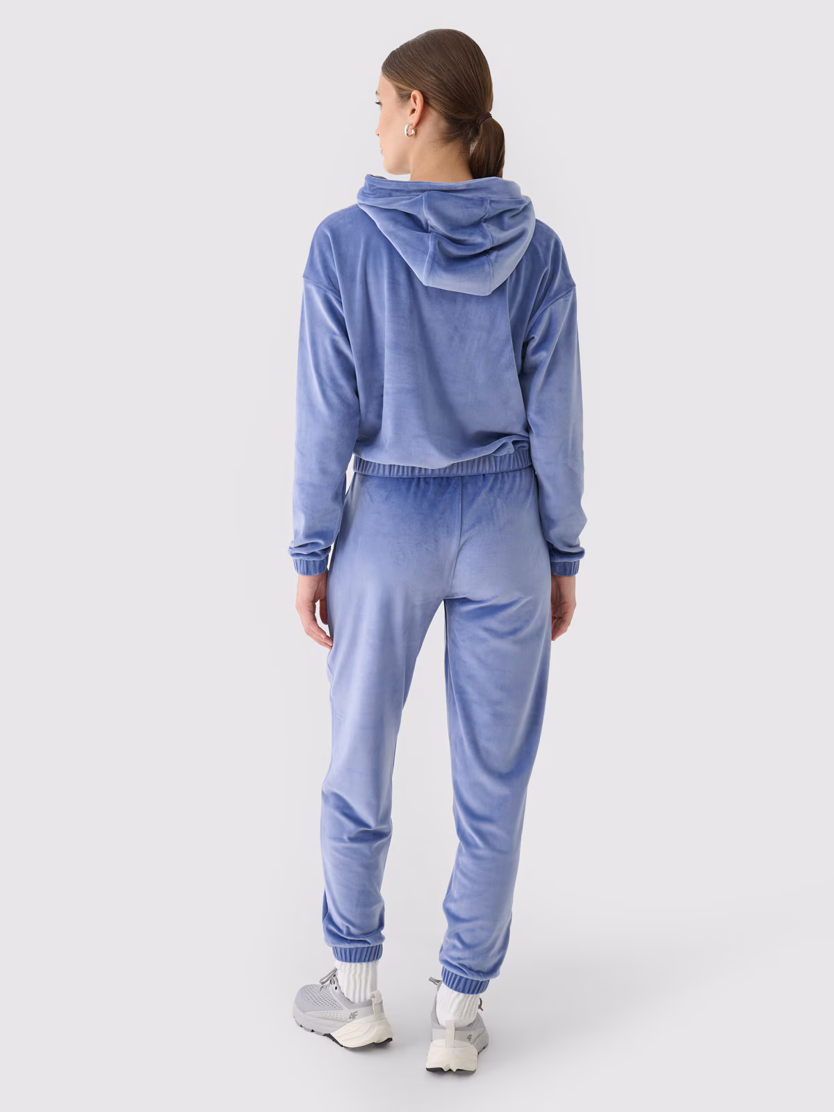 Spodnie dresowe z weluru damskie - granatowe