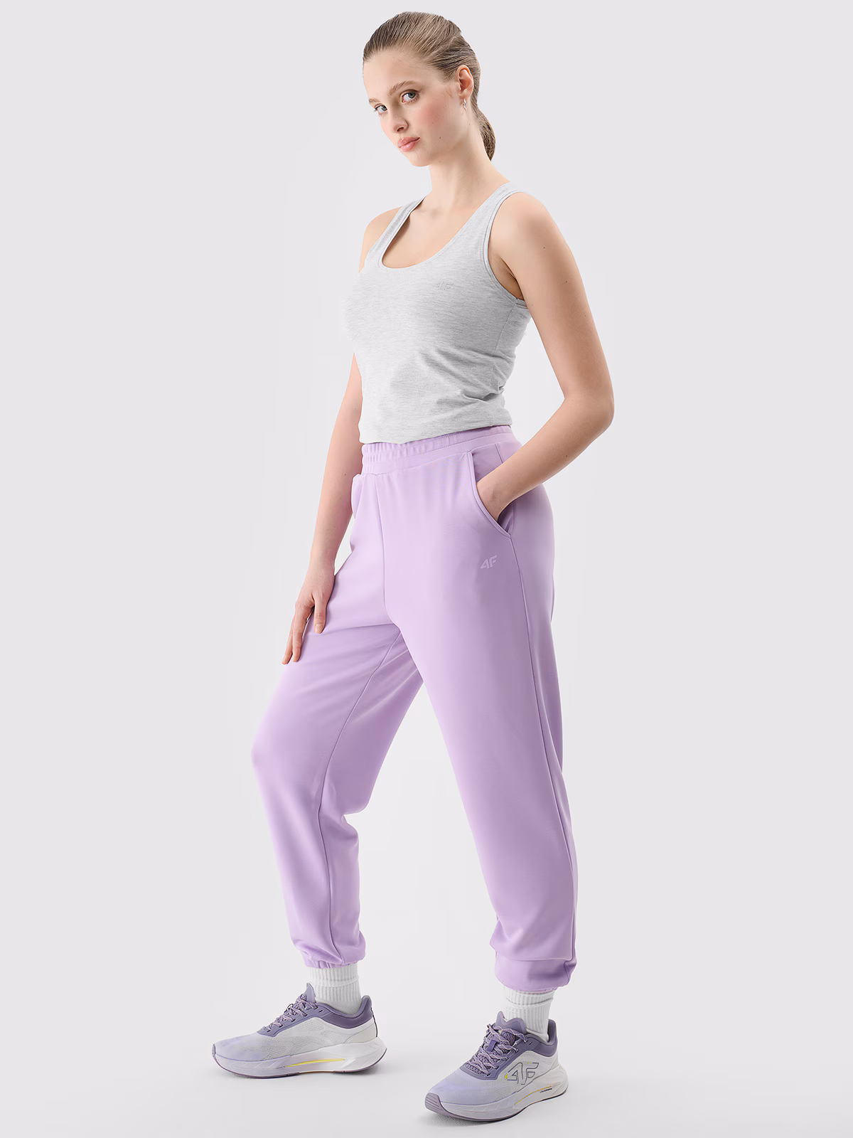 Top slim gładki damski - szary