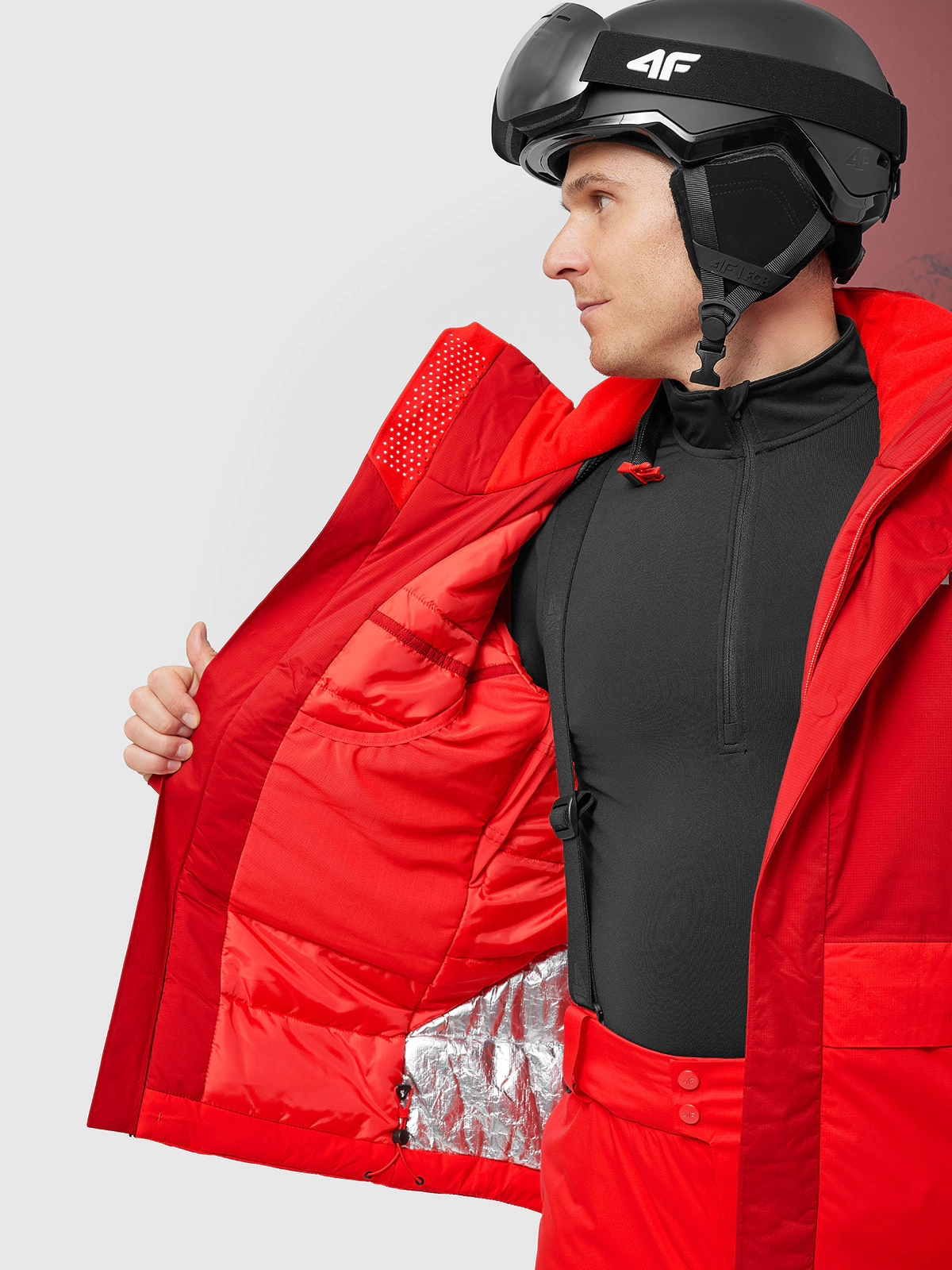 Kurtka narciarska membrana Dermizax 20000 męska - czerwona