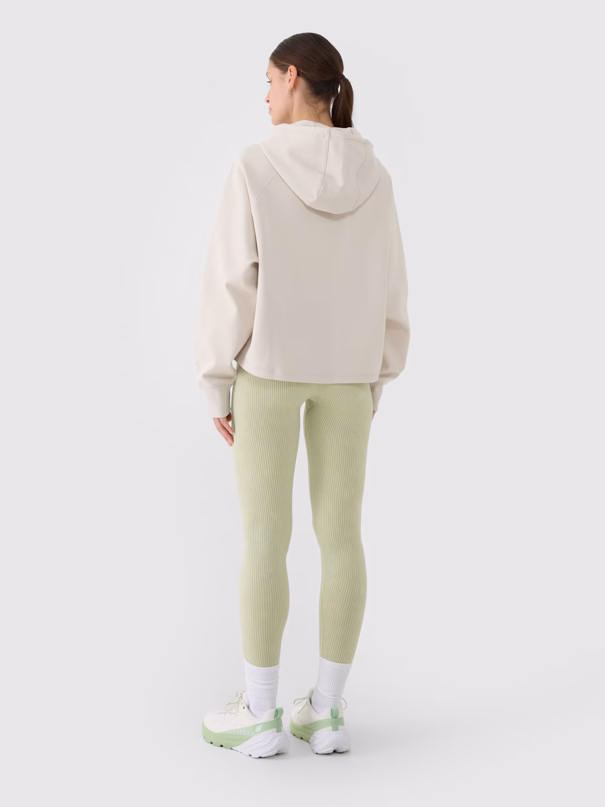 Bluza dresowa nierozpinana z kapturem damska - fioletowa