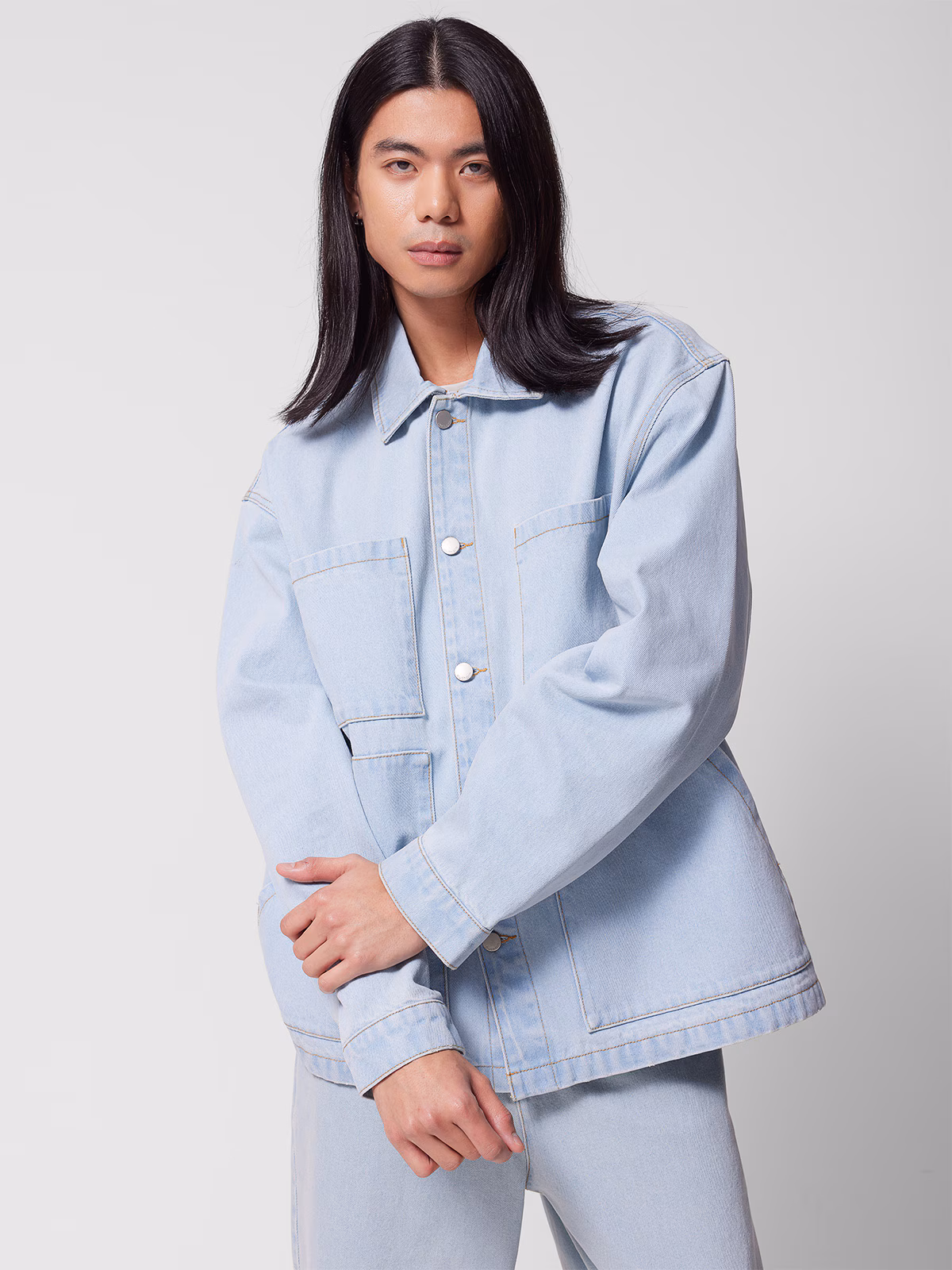 Kurtka jeansowa męska Outhorn - niebieska