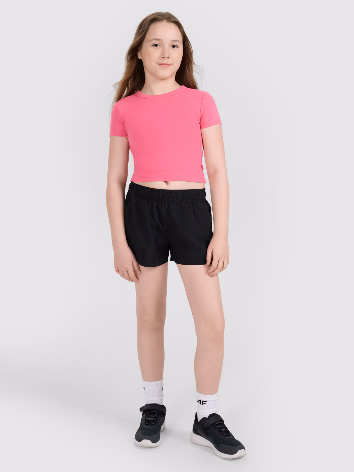 Spodenki plażowe boardshorty dziewczęce - czarne