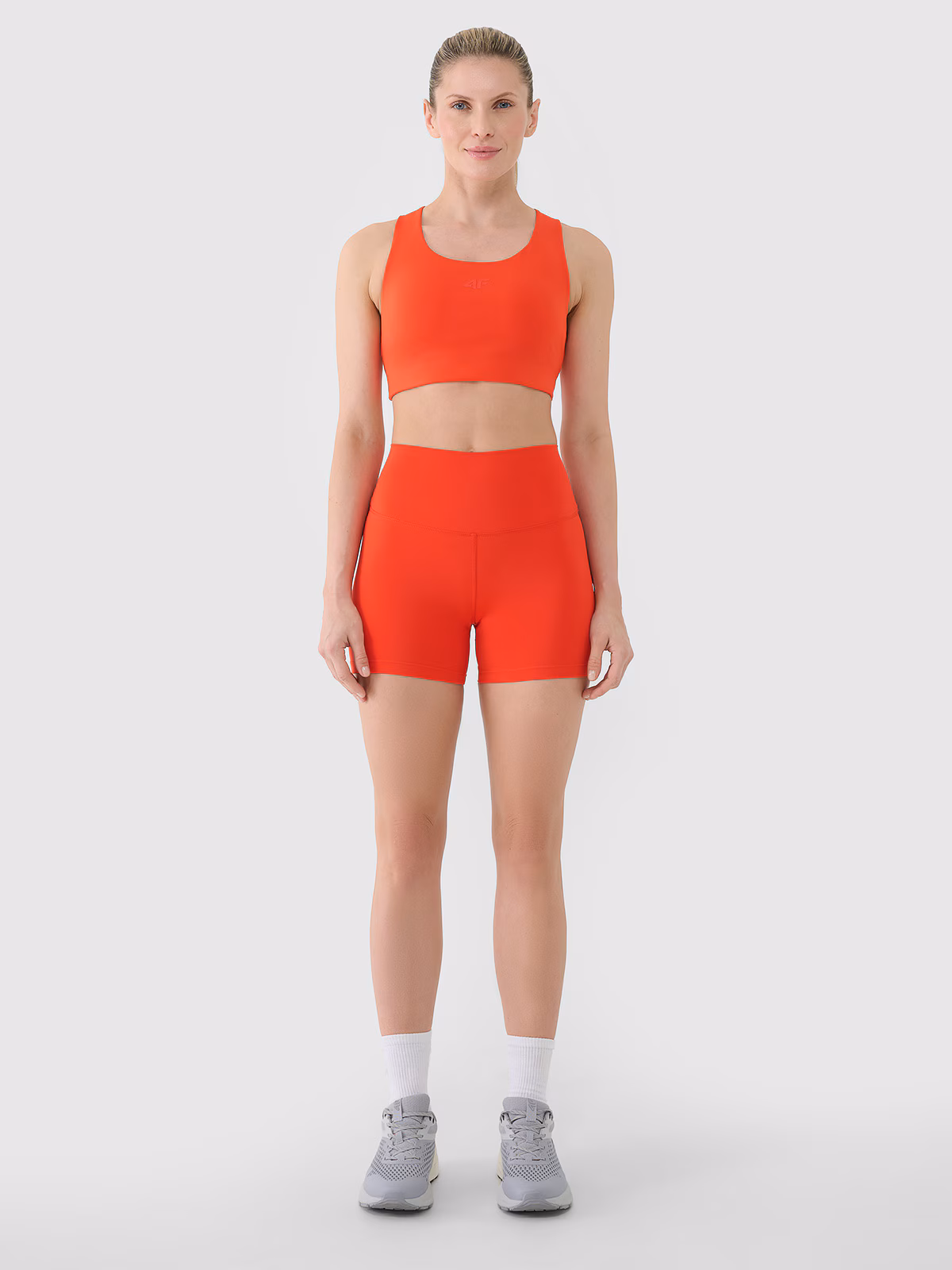 Legginsy krótkie treningowe damskie - czerwone