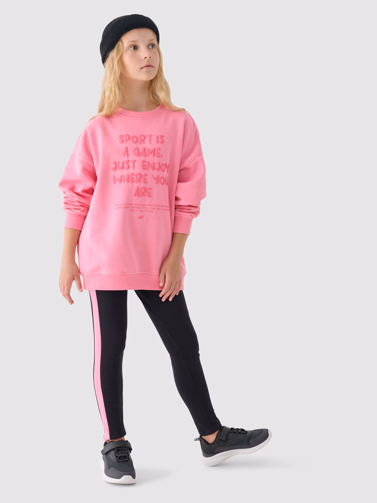 Legginsy dzianinowe dziewczęce - czarne