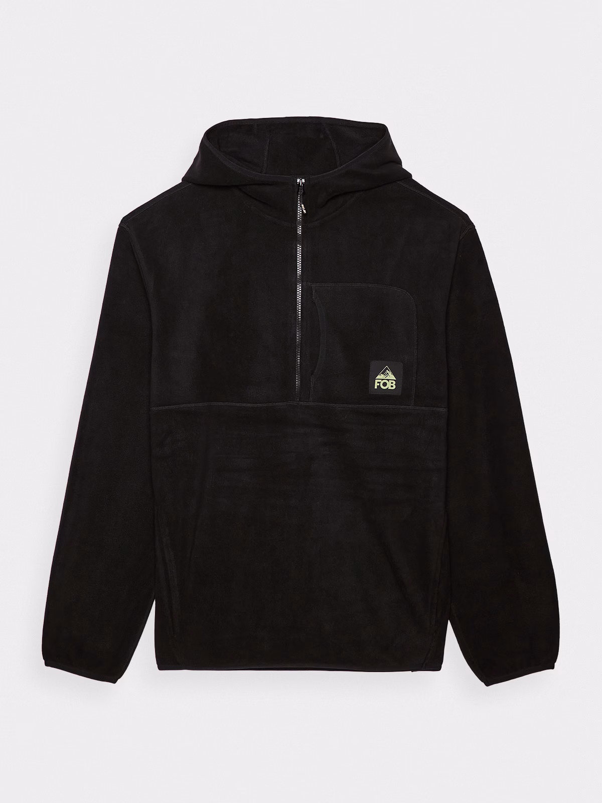 Polar z kapturem oversize męski - oliwkowy/khaki