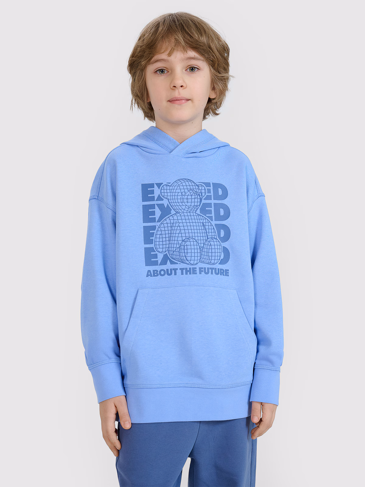 Bluza dresowa nierozpinana z kapturem chłopięca - czerwona