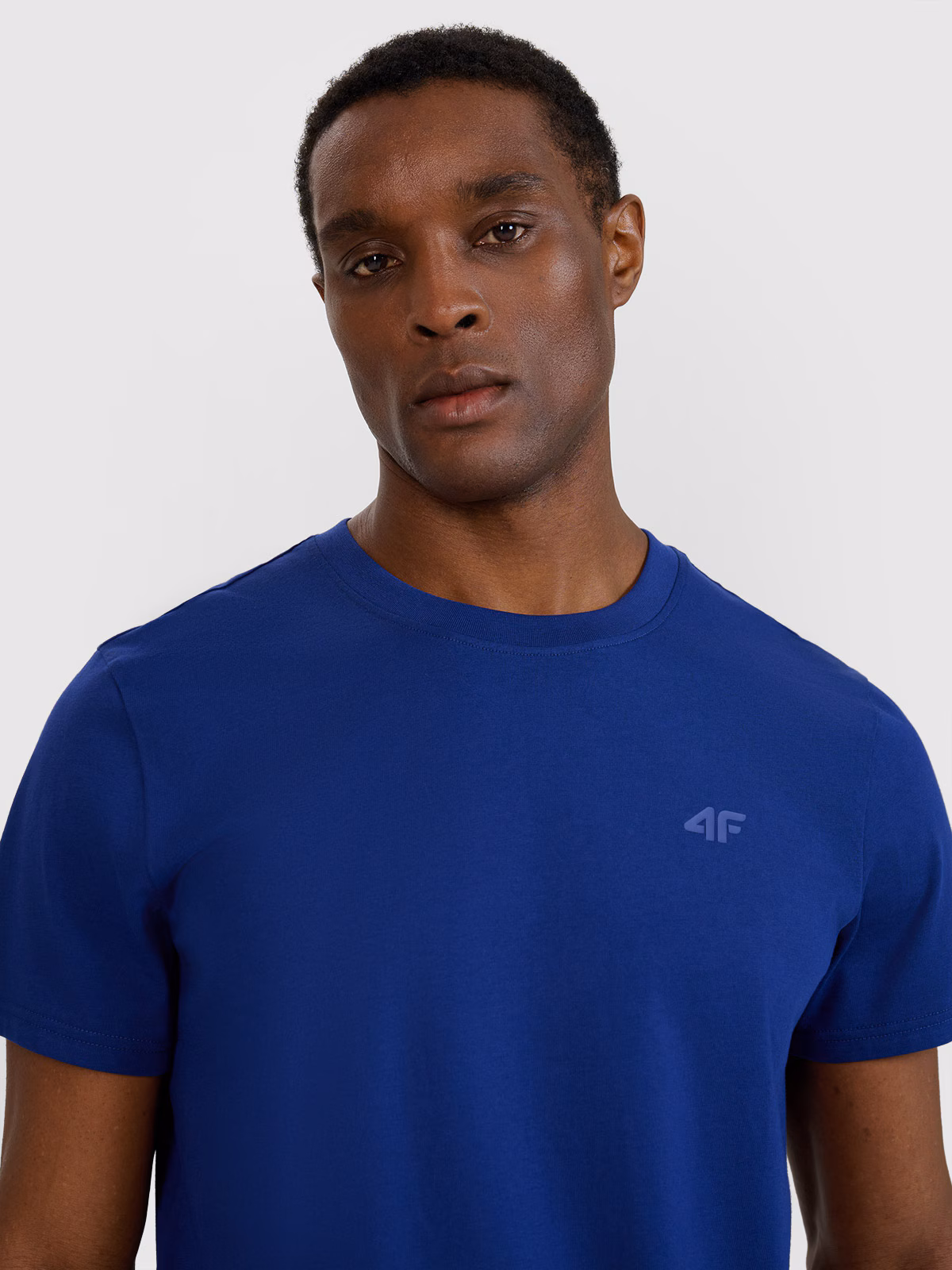 T-shirt regular gładki męski - czarny