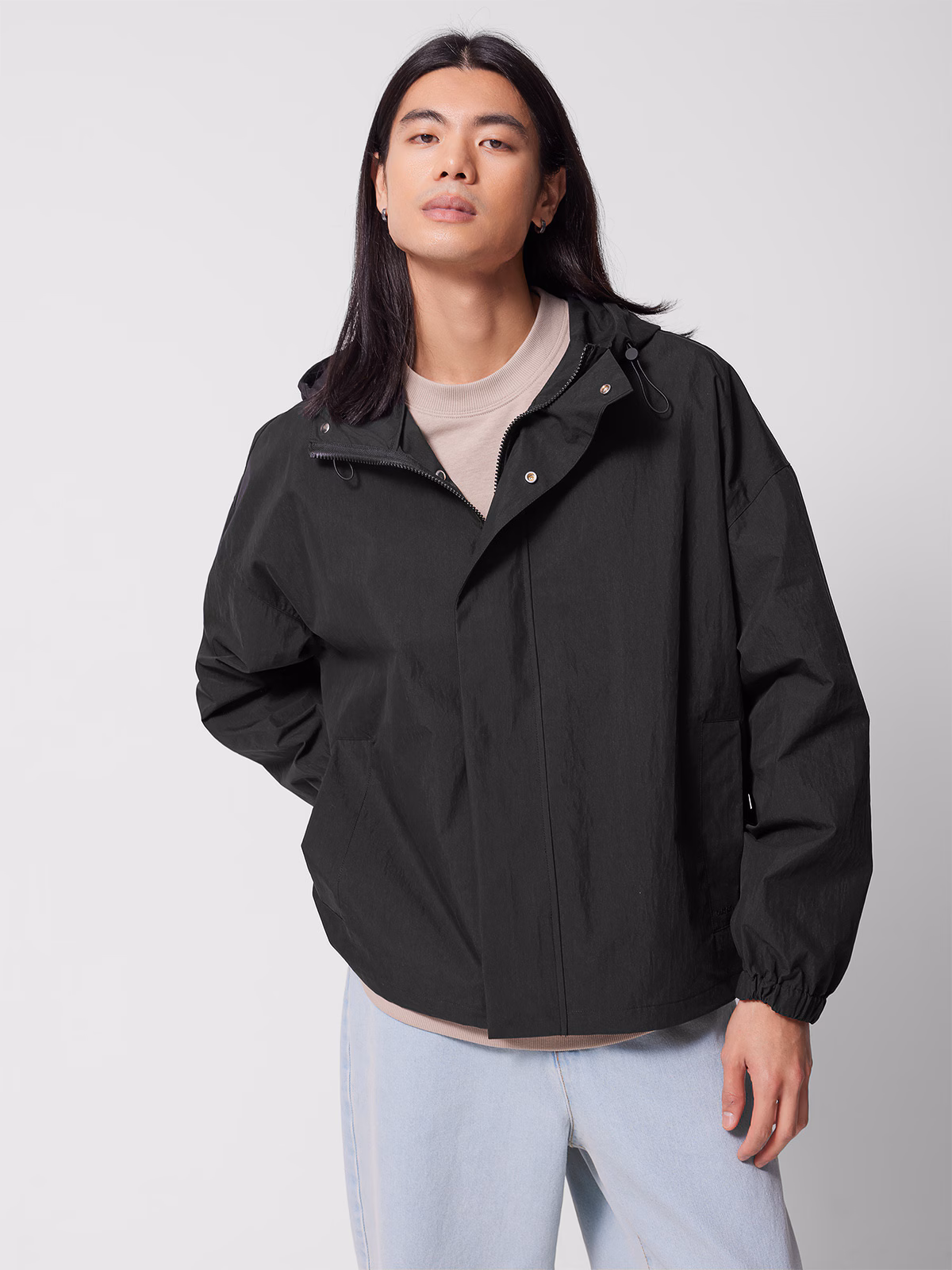 Kurtka przejściowa z kapturem męska Outhorn - czarna